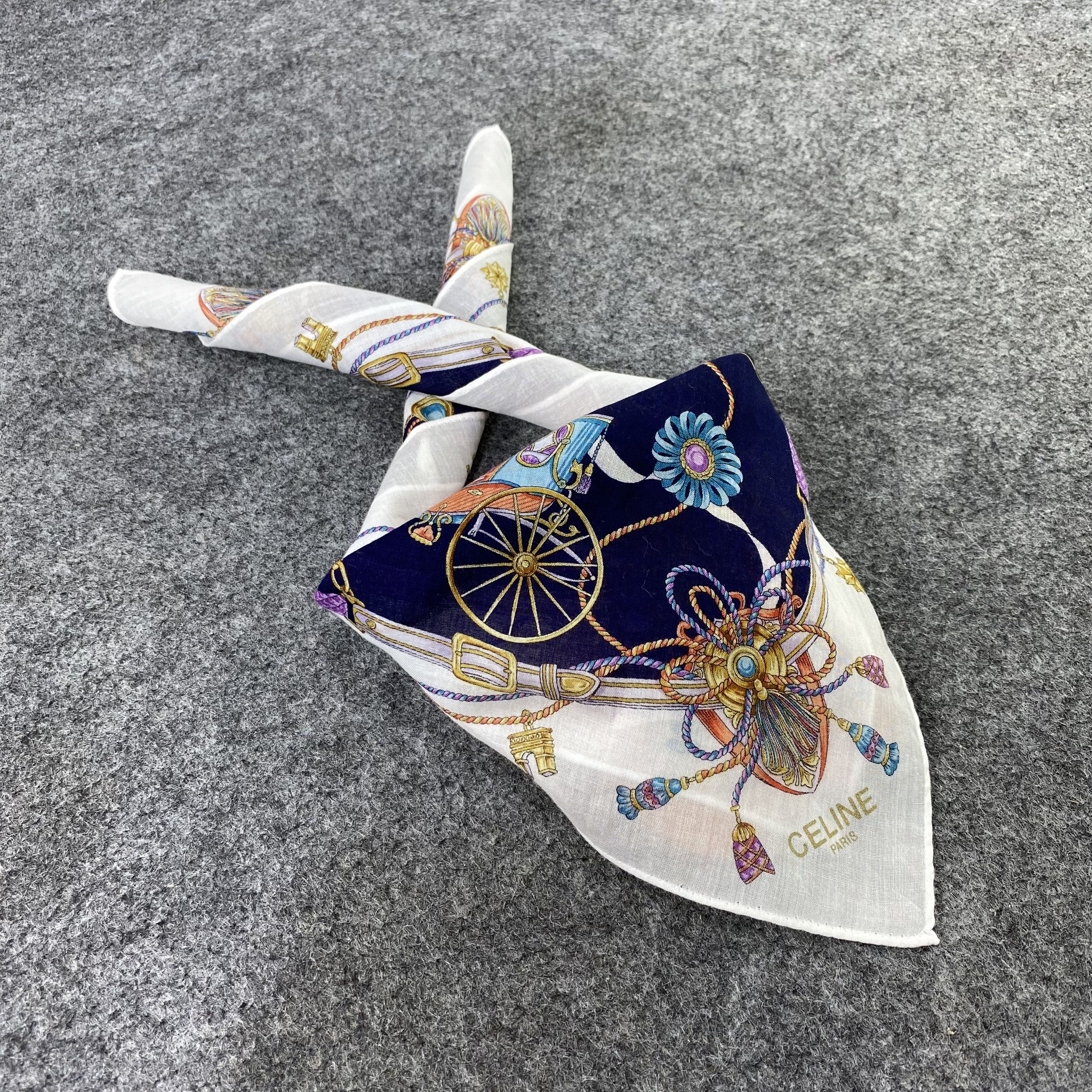 Celine × Vintage Celine Handkerchief / Bandana / Neckerchief / Headscarf-B952 Size ONE SIZE - 1 Thumbnail