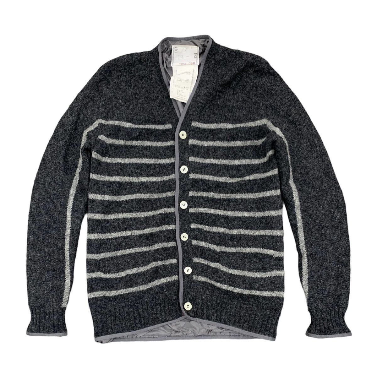 Sacai Sacai Wool Sweater Cardigan Knit Stripes Pattern Size US S / EU 44-46 / 1 - 1 Thumbnail