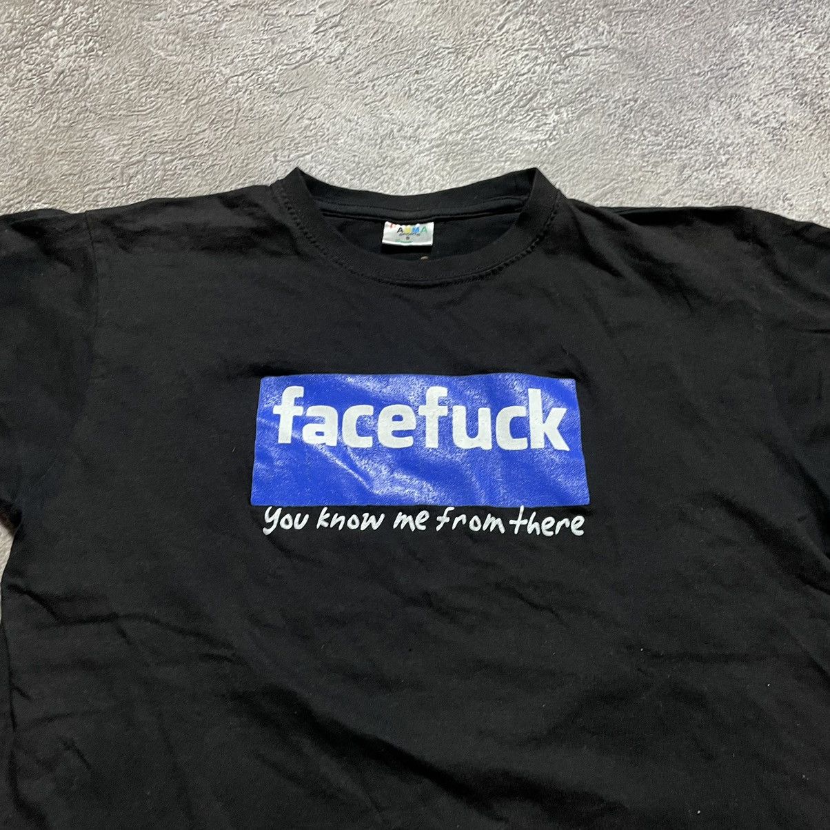 Vintage Vintage Y2K Facefuck Graphic Tee Streetwear Grunge Black S Size US S / EU 44-46 / 1 - 4 Thumbnail