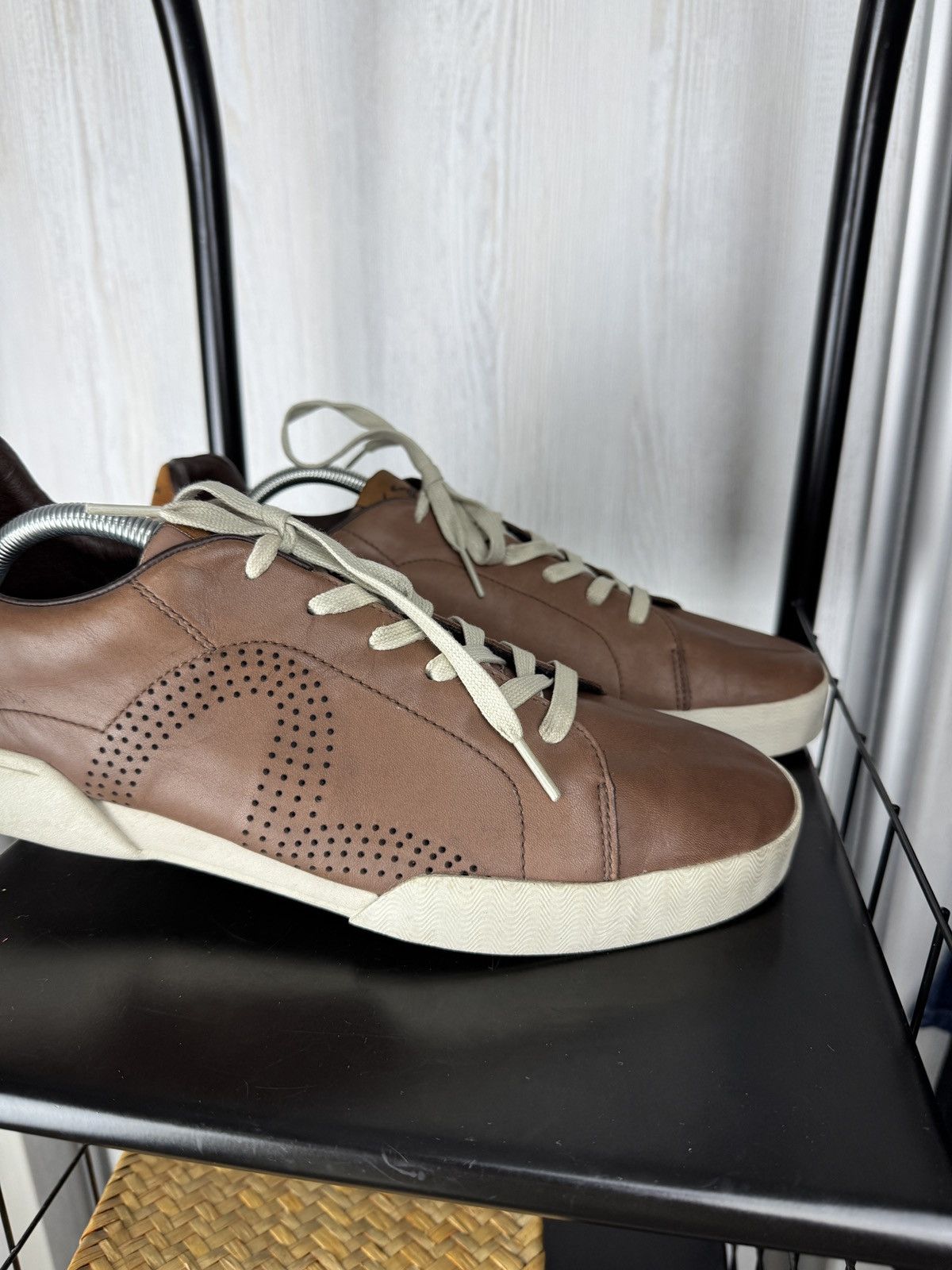 Evisu Maniacs vintage y2k brown leather rare size US12 46, image size:1200x1600