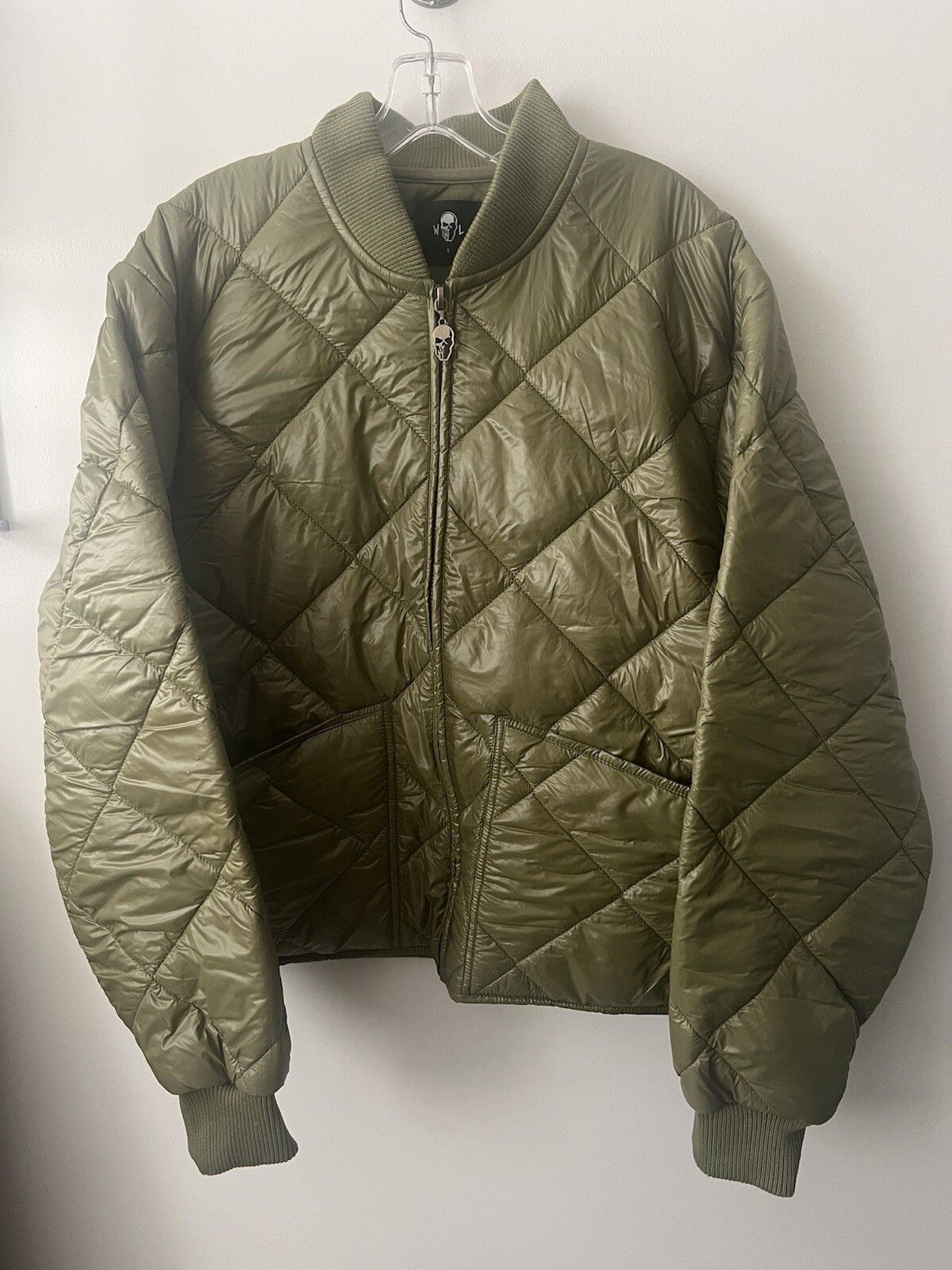 Warren Lotas Olive Green Quilted Bomber Jacket Size US S / EU 44-46 / 1 - 1 Thumbnail