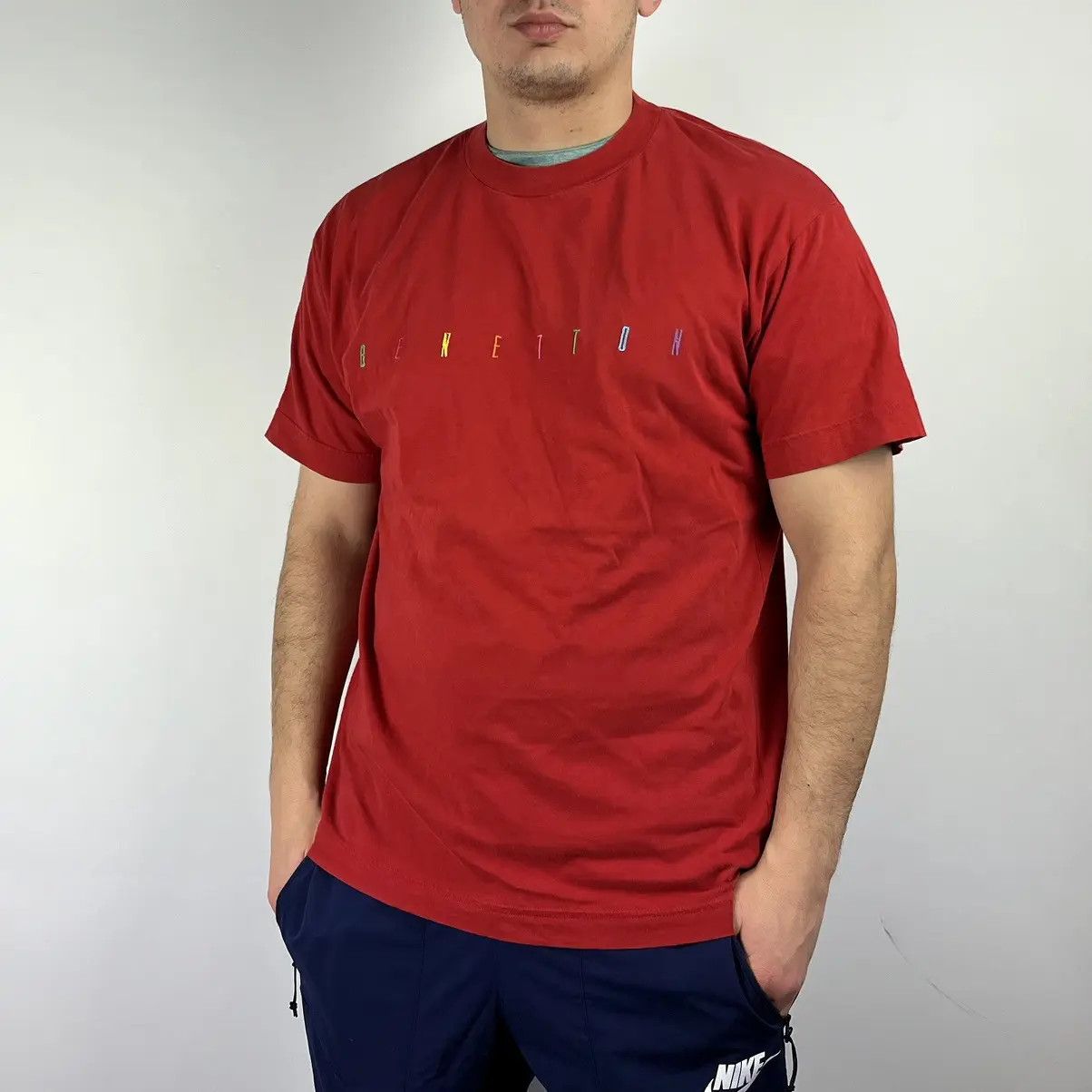 Benetton Benetton Tshirt rainbow logo size Medium Size US M / EU 48-50 / 2 - 1 Thumbnail