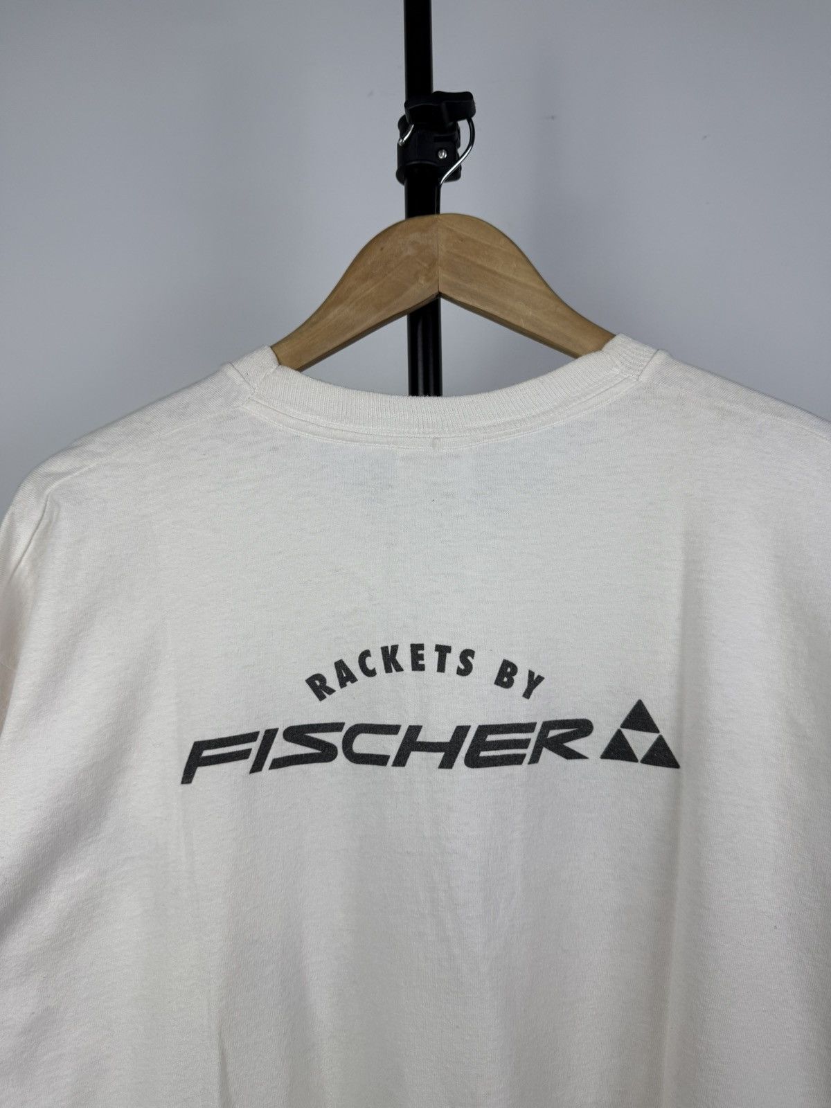 Vintage Vintage 90s Tennis Rackets by Fisher Graphic T Shirt Size US XL / EU 56 / 4 - 9 Thumbnail