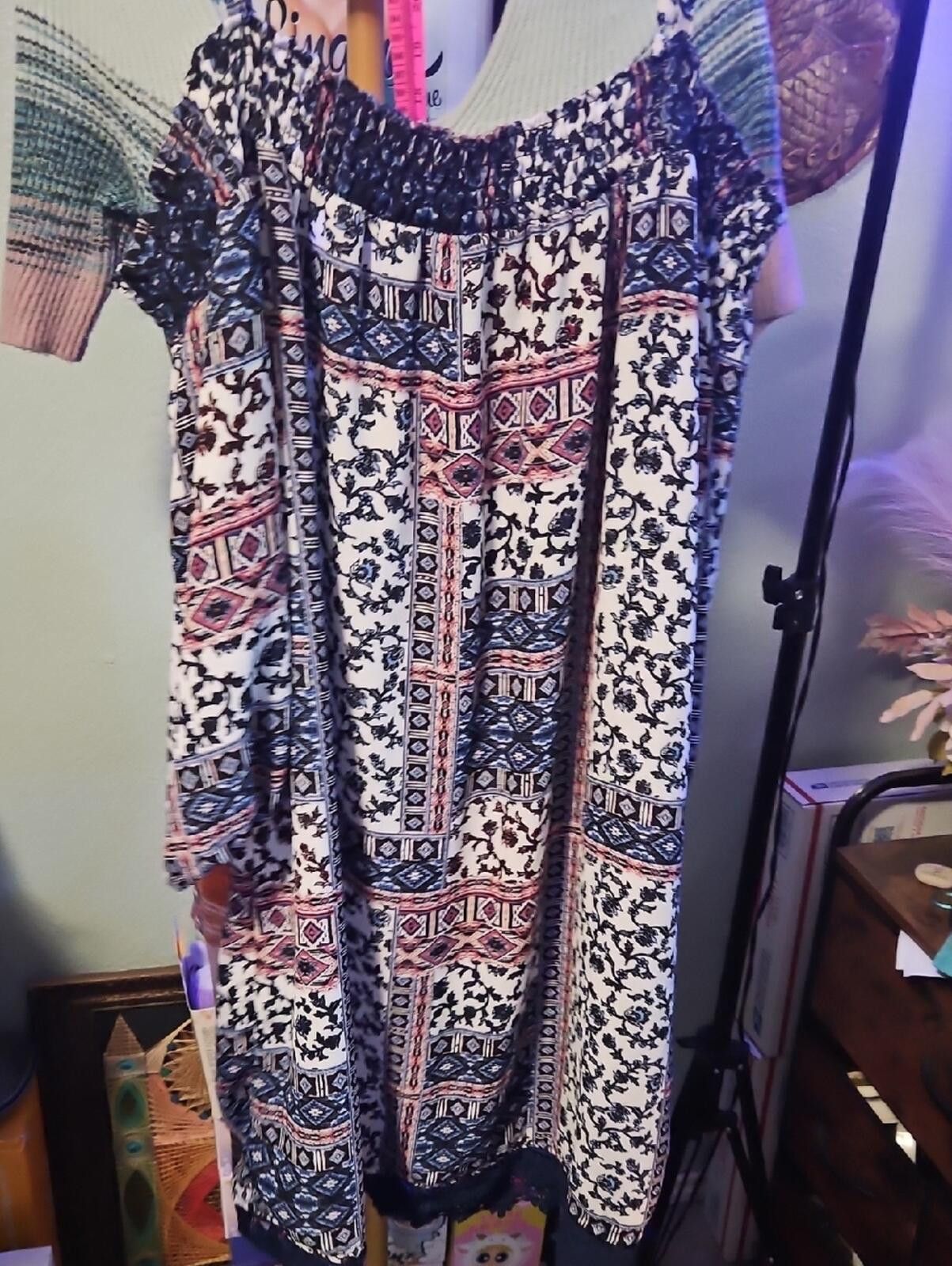 NEXT Boho Print Off-Shoulder Maxi Dress in Multi Size M / US 6-8 / IT 42-44 - 1 Thumbnail