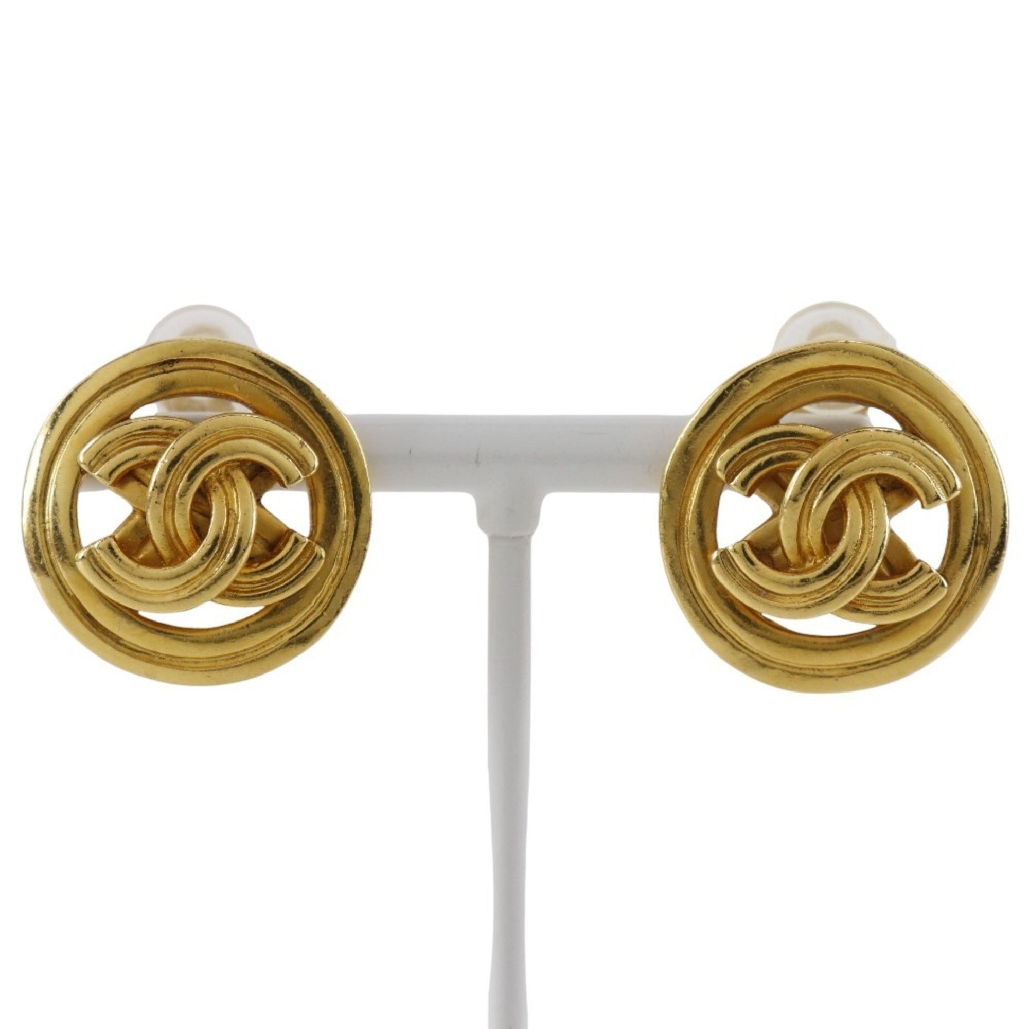 Chanel Chanel Coco Mark Earrings, Gold Plated, 1996, 96P, Approx. 11.7g, COCO Mark, Women's Size ONE SIZE - 1 Thumbnail