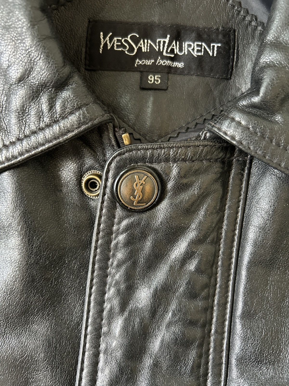 Vintage Yves Saint Laurent Leather Jacket Lambskin - Technical View