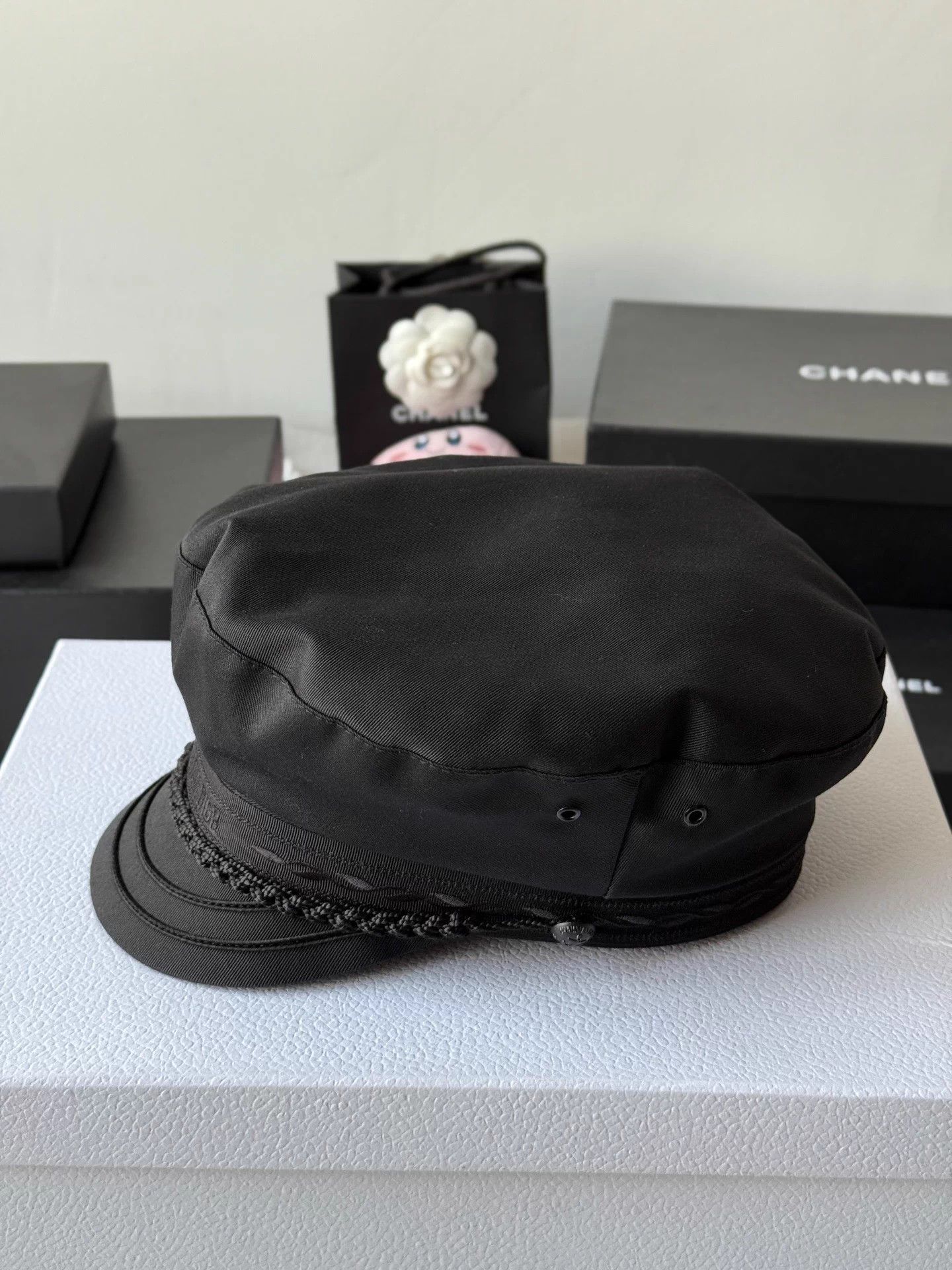 Dior Dior Black Logo Greek Newsboy Cap 59 Size Size ONE SIZE - 3 Thumbnail
