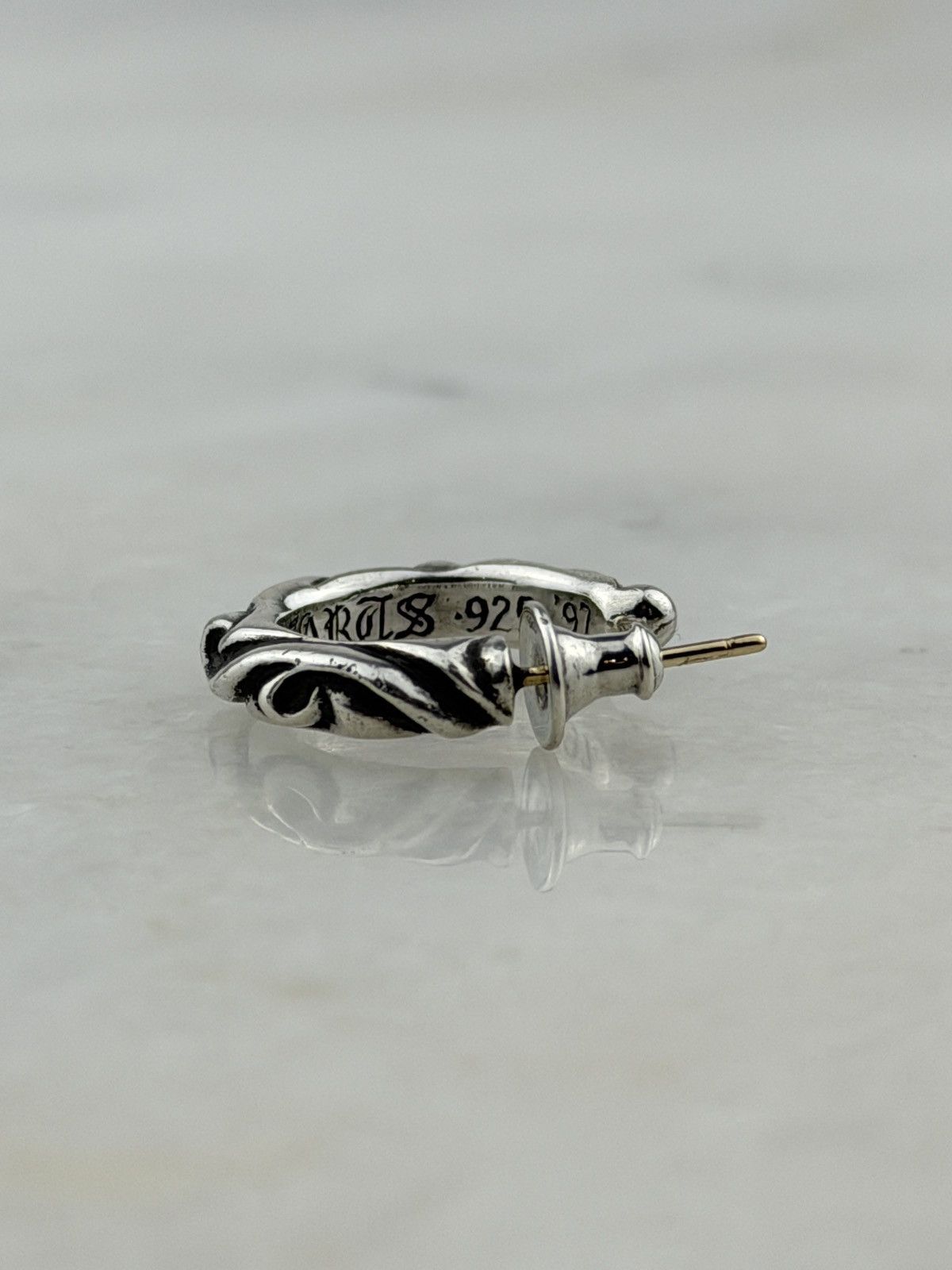 Chrome Hearts CHROME HEARTS HOOP SCROLL EARRING Size ONE SIZE - 4 Thumbnail
