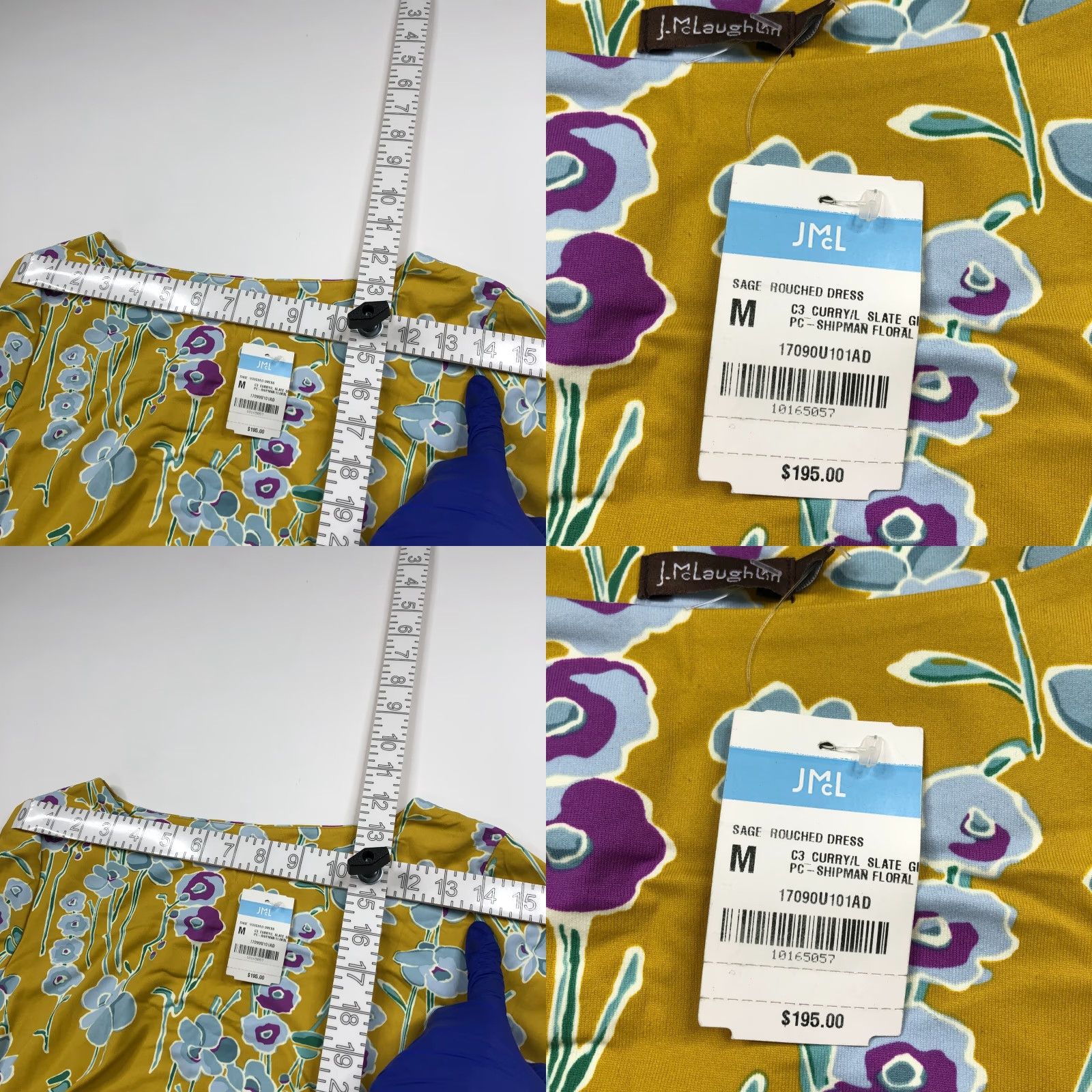 J.McLaughlin J. McLaughlin Dress - NEW MED A-Line Sheath Nylon Ruched Knee Floral Dark Yellow Women's Midi Knee Floral Yellow Dress Size M / US 6-8 / IT 42-44 - 8 Thumbnail