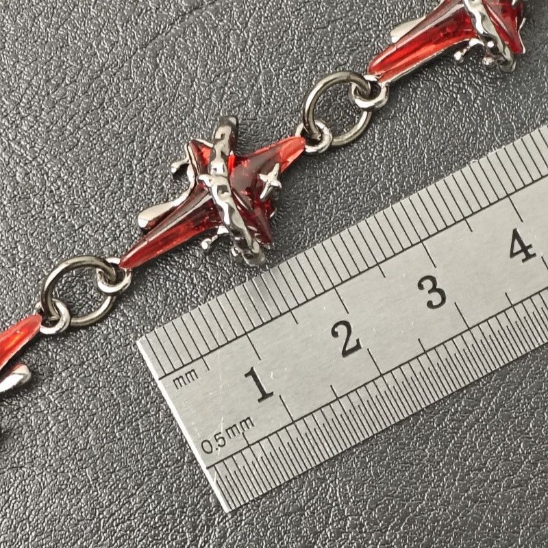 Vintage Punk Crimson Red Cross Keychain Size ONE SIZE - 8 Thumbnail