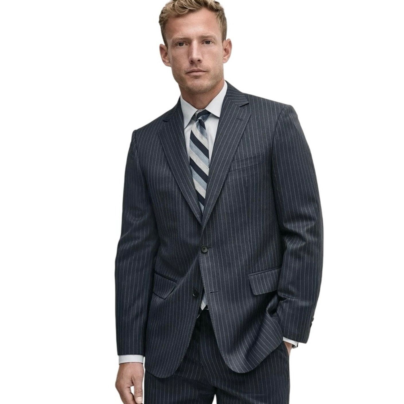 Brooks Brothers Brooks Brothers Regent Fit Wool Pinstripe 1818 Suit Blazer Size 40L - 1 Thumbnail