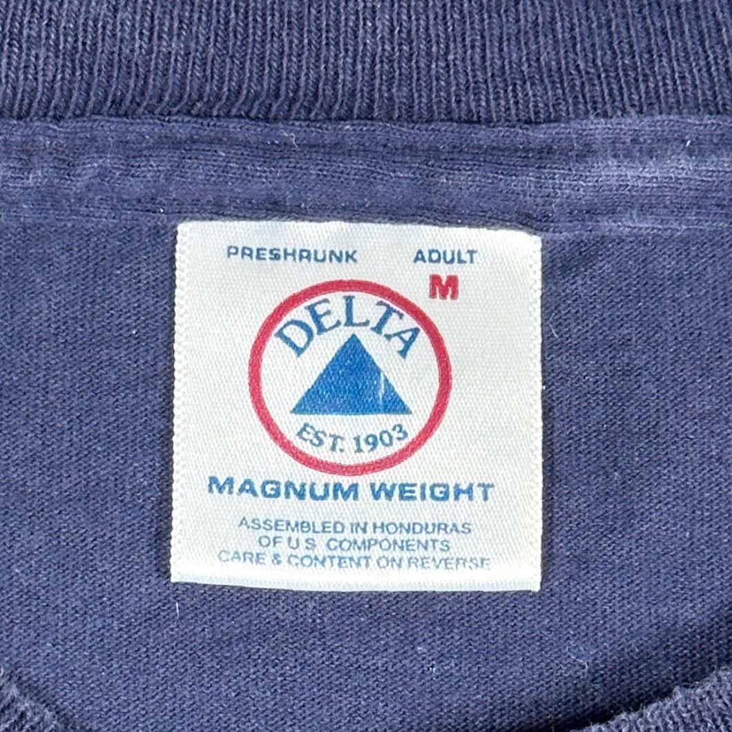 Delta VINTAGE Wizard of Oz Shirt Delta Adult MEDIUM Blue 90s Training Athletics Wicked Witch Logo T-Shirt Mens Size US M / EU 48-50 / 2 - 3 Thumbnail