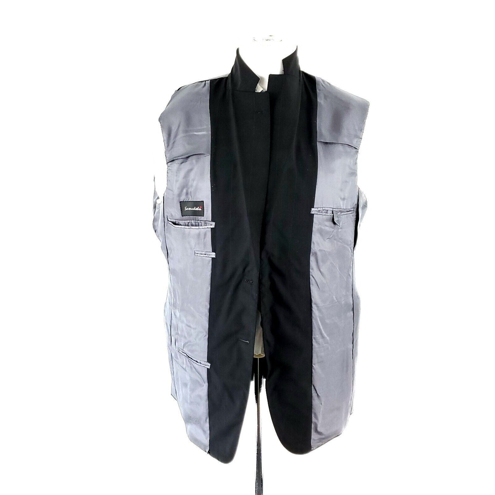 Samuelsohn Samuelsohn SB Gable Wool 2 Button Blazer 40R Charcoal Black Size 40R - 8 Thumbnail