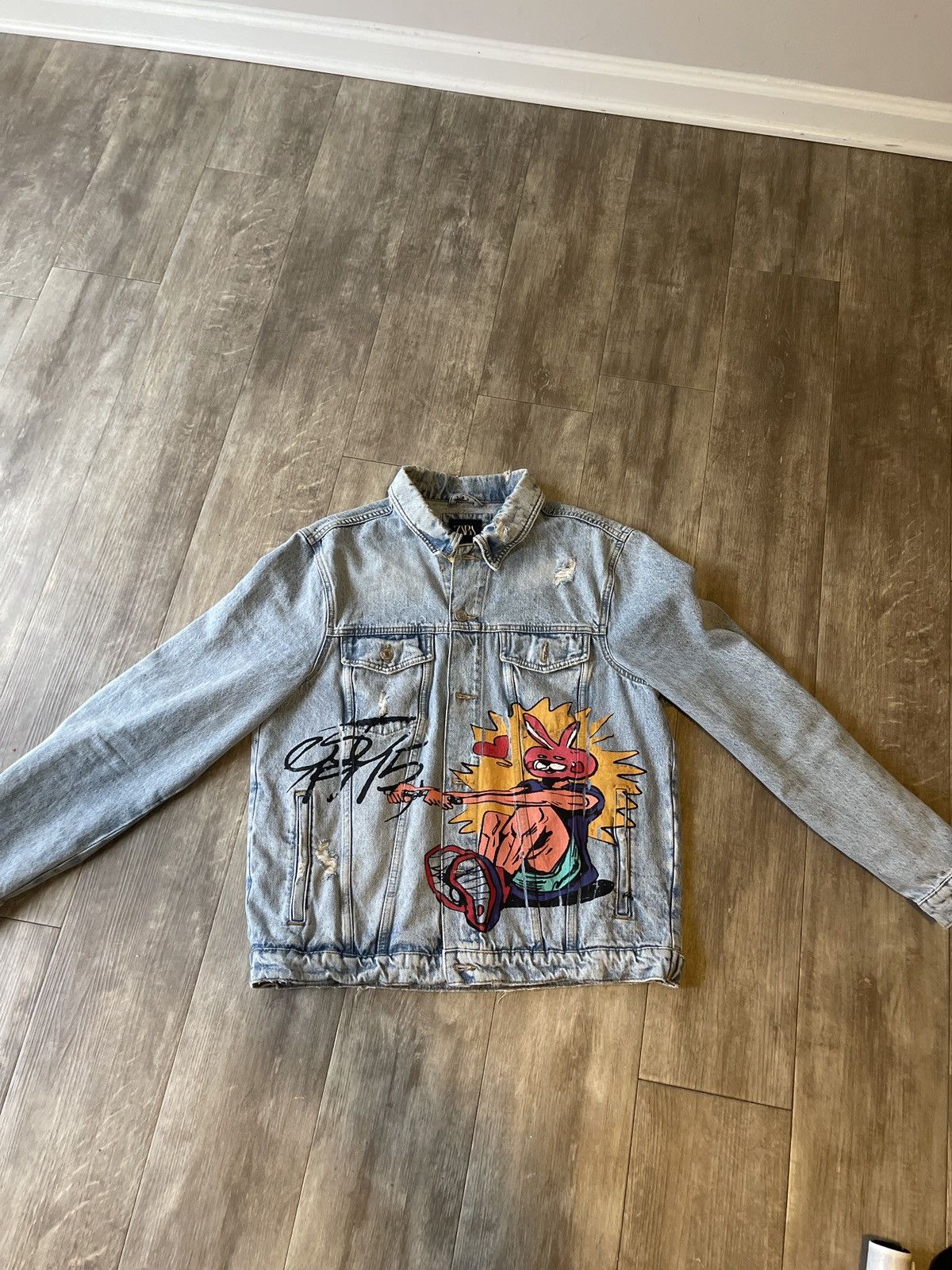 Zara Graphic denim jacket Size US L / EU 52-54 / 3 - 1 Thumbnail