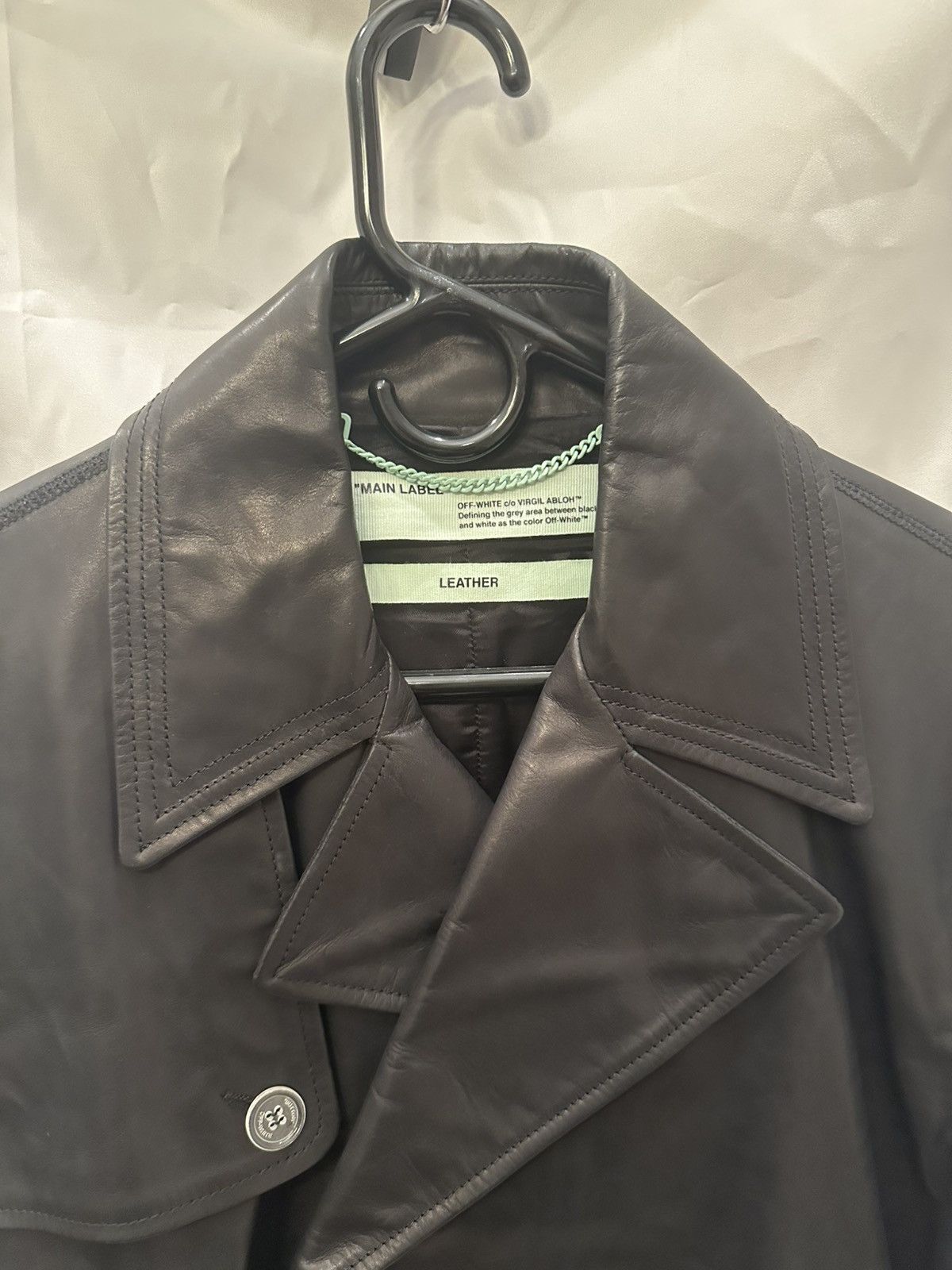 Off-White OFF-WHITE Leather Jacket Size US L / EU 52-54 / 3 - 2 Thumbnail