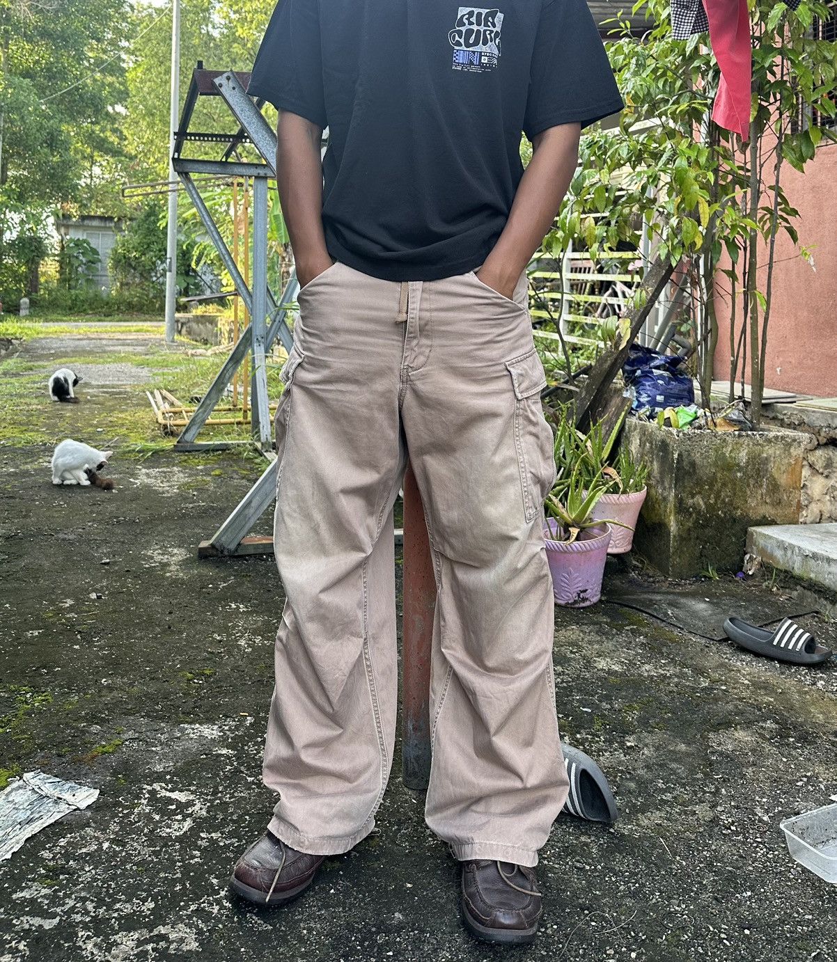 Avirex 👹Vintage THRASHED Avirex Baggy Cargo Pants Size US 33 - 4 Thumbnail