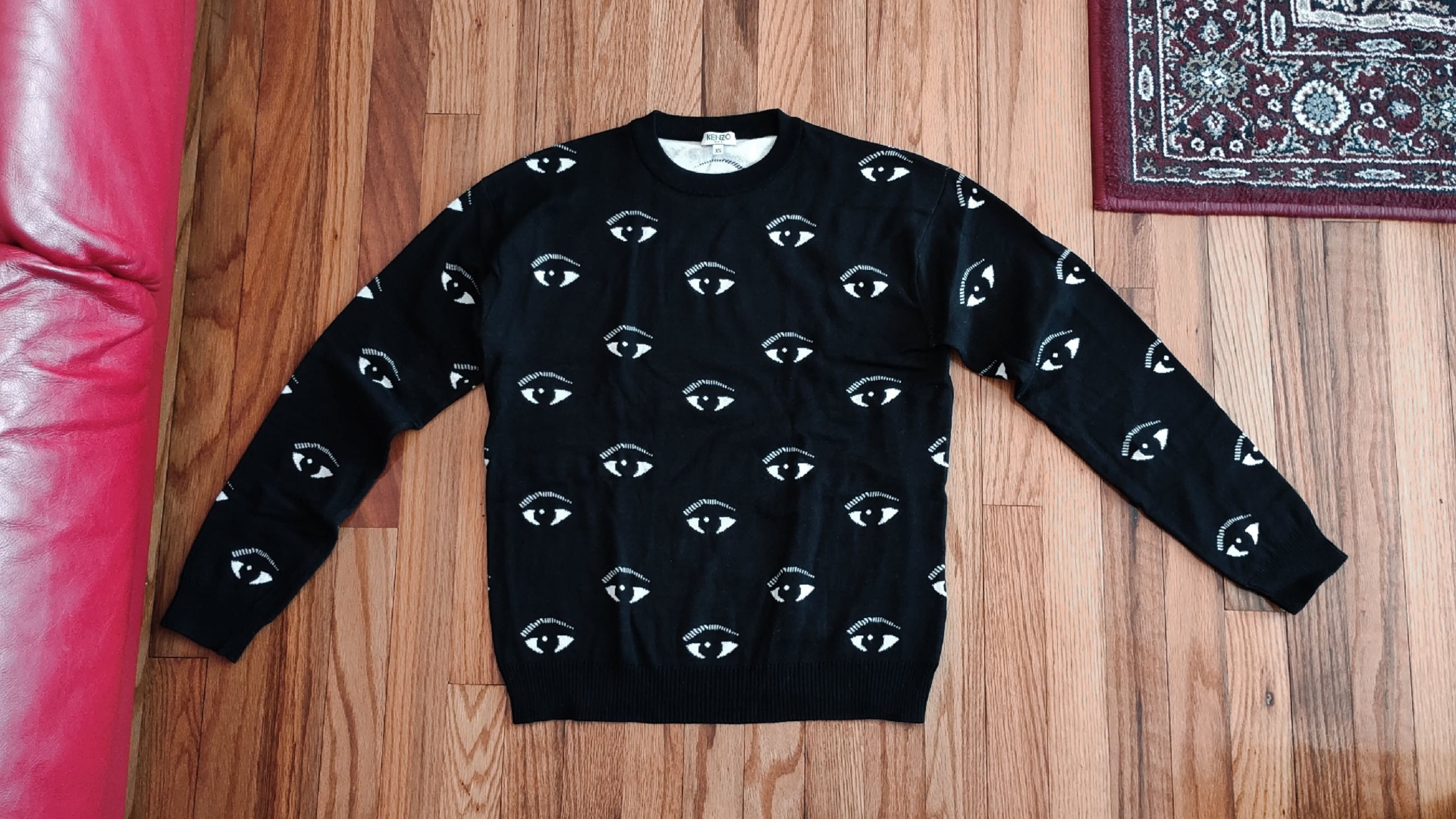 Kenzo Kenzo Black All Over Eye Cotton Knit Sweatshirt XS Size US XS / EU 42 / 0 - 1 Thumbnail