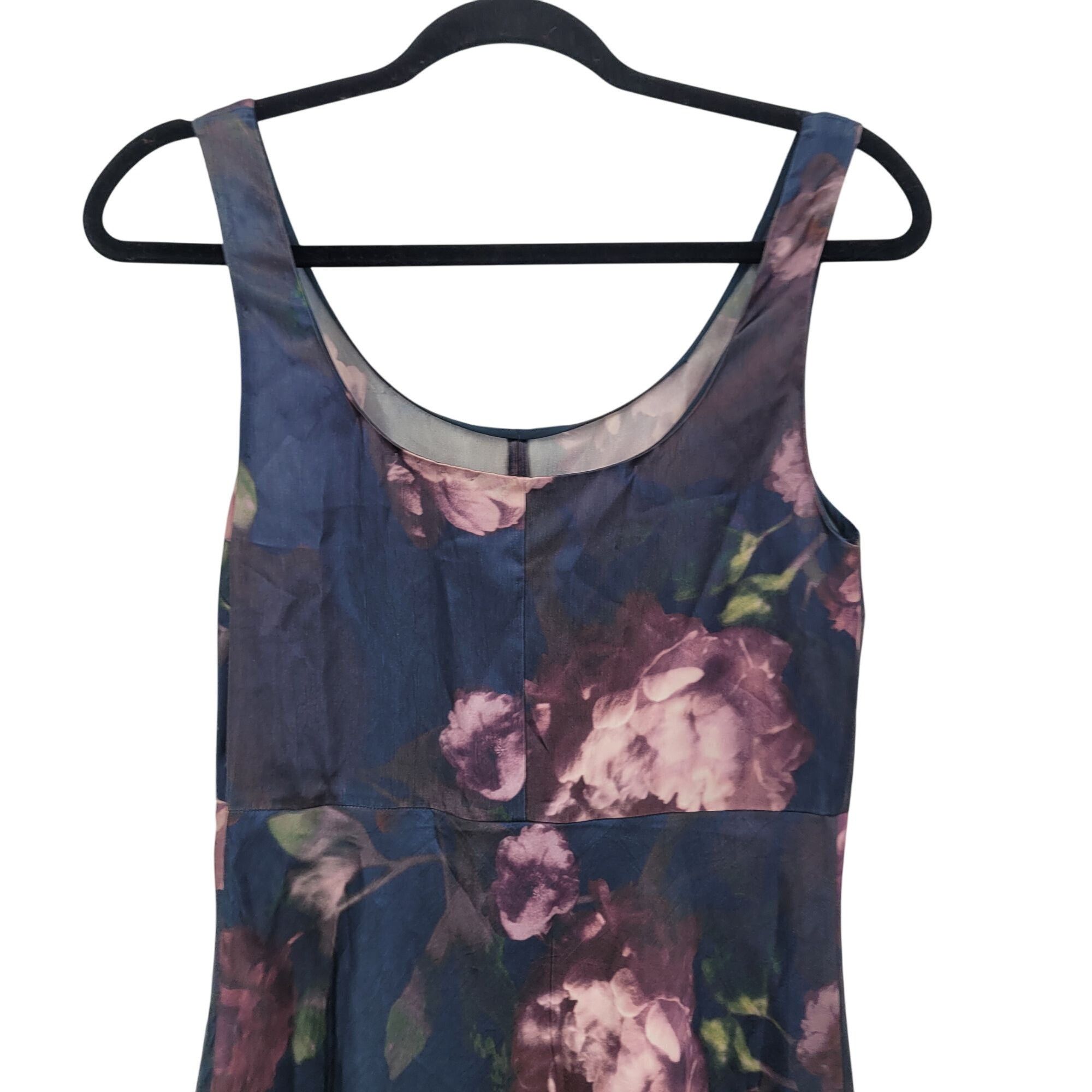Vince Vince Night Garden Print Satin Square Neck Slip Maxi Dress S Size S / US 4 / IT 40 - 6 Thumbnail