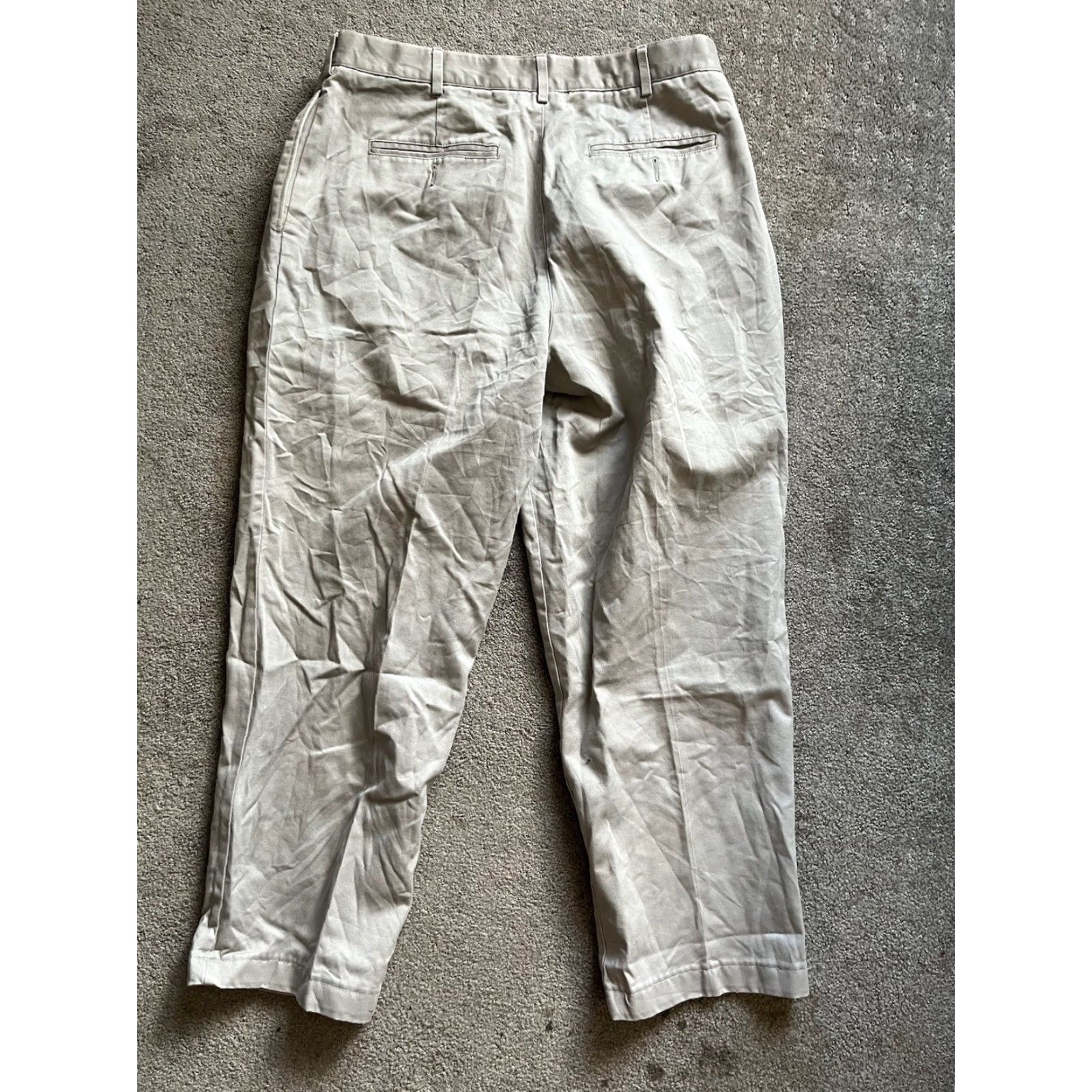 Lands' End VINTAGE Lands' End Men’s Pants Tapered Leg Size 34x29 Gray Pleated Canvas Men’s Clothing Size US 34 / EU 50 - 3 Thumbnail