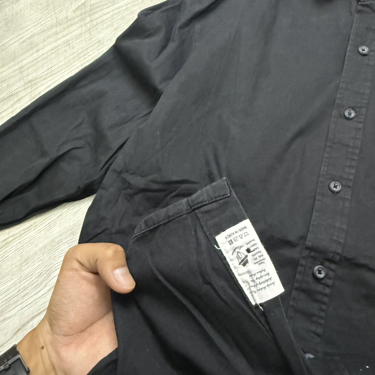 Japanese Brand PLEASURES attention minor threat back print button up shirt Size US L / EU 52-54 / 3 - 7 Thumbnail