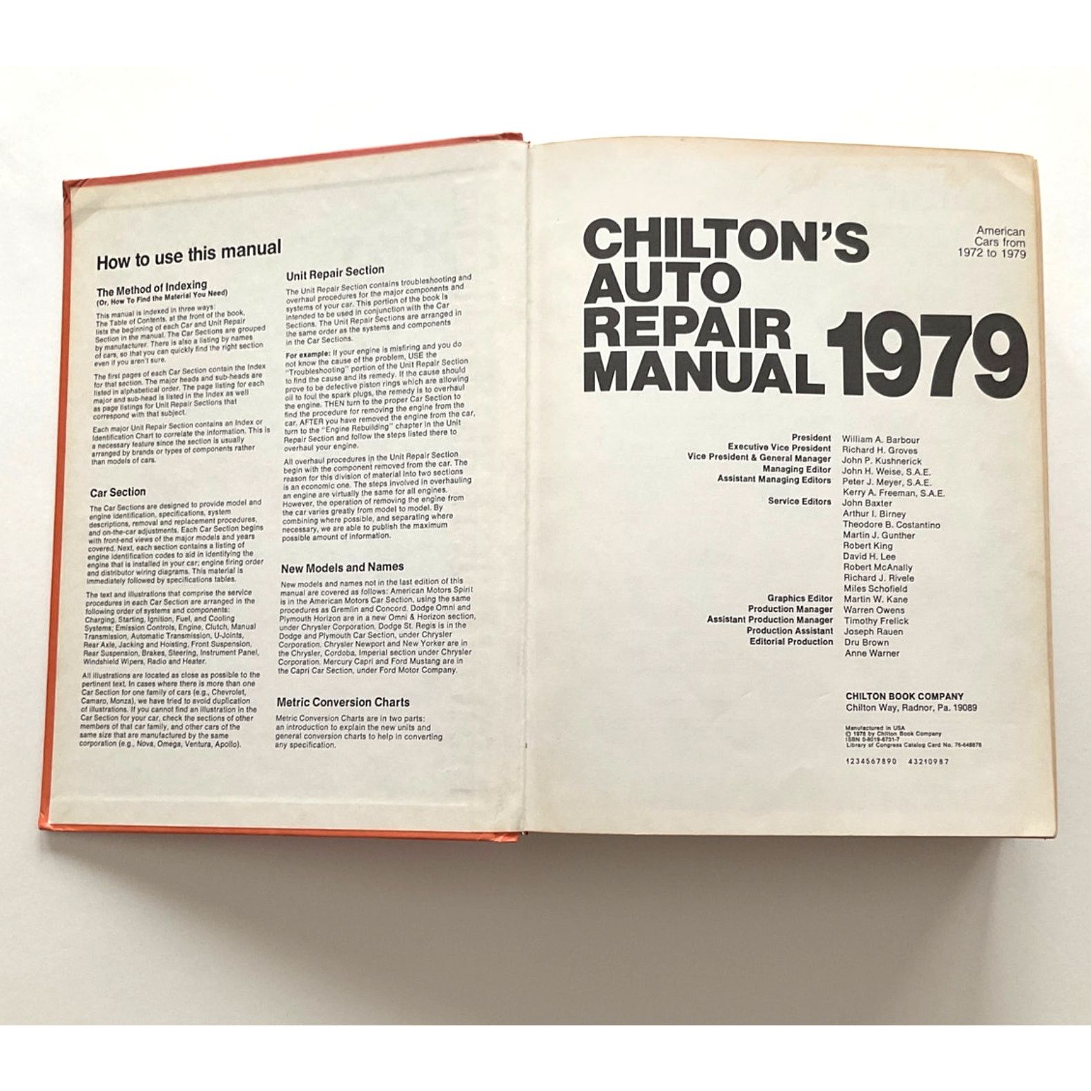 Other Chilton's Auto Repair Manual American Cars 1972-79 Vintage Size ONE SIZE - 3 Thumbnail