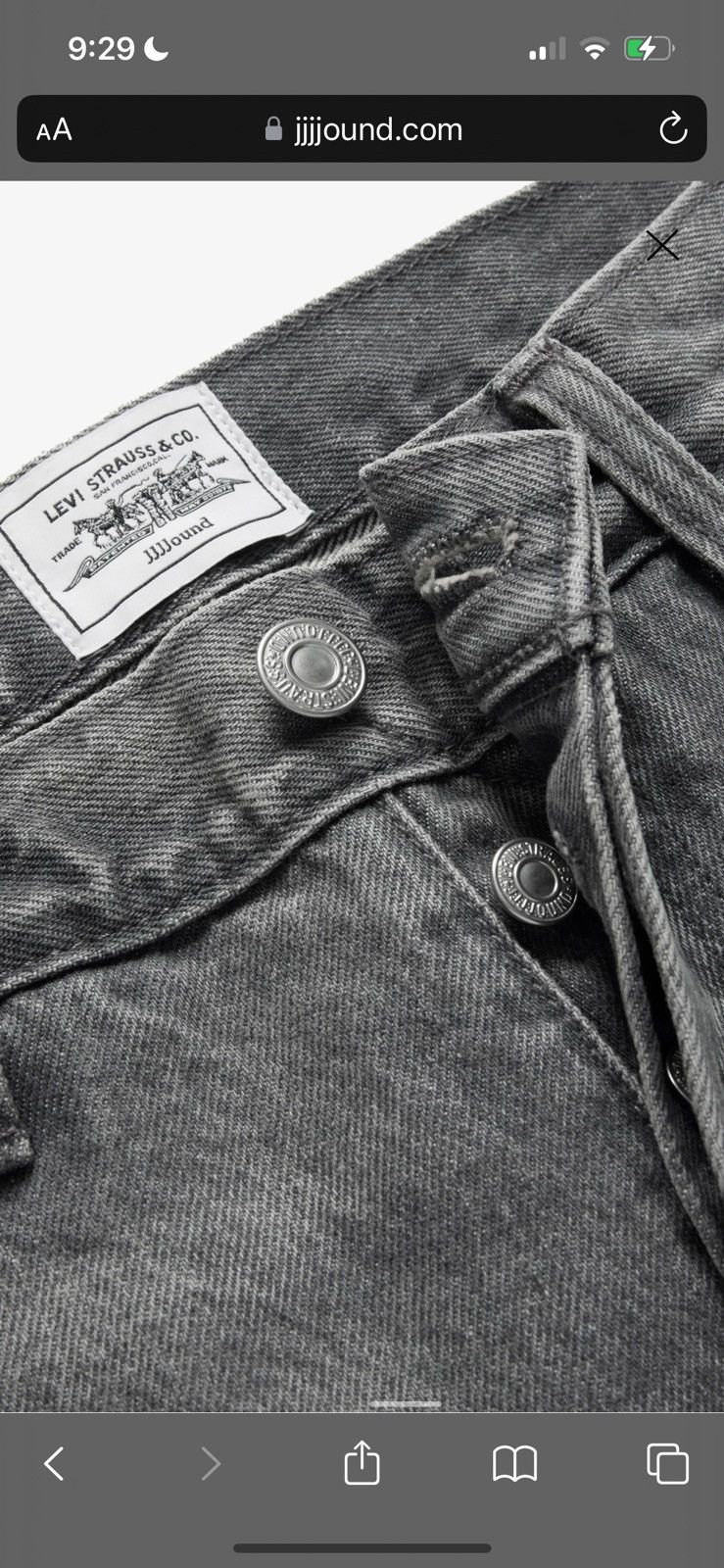 JJJJound × Levi's Levi’s JJJJound 501 ‘93 Jean Grey Stonewash SZ 30 Size US 30 / EU 46 - 7 Thumbnail