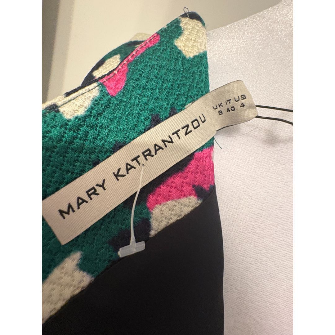 Mary Katrantzou Mary Katrantzou Green Floral Print Midi A-Line Dress Size S / US 4 / IT 40 - 6 Thumbnail
