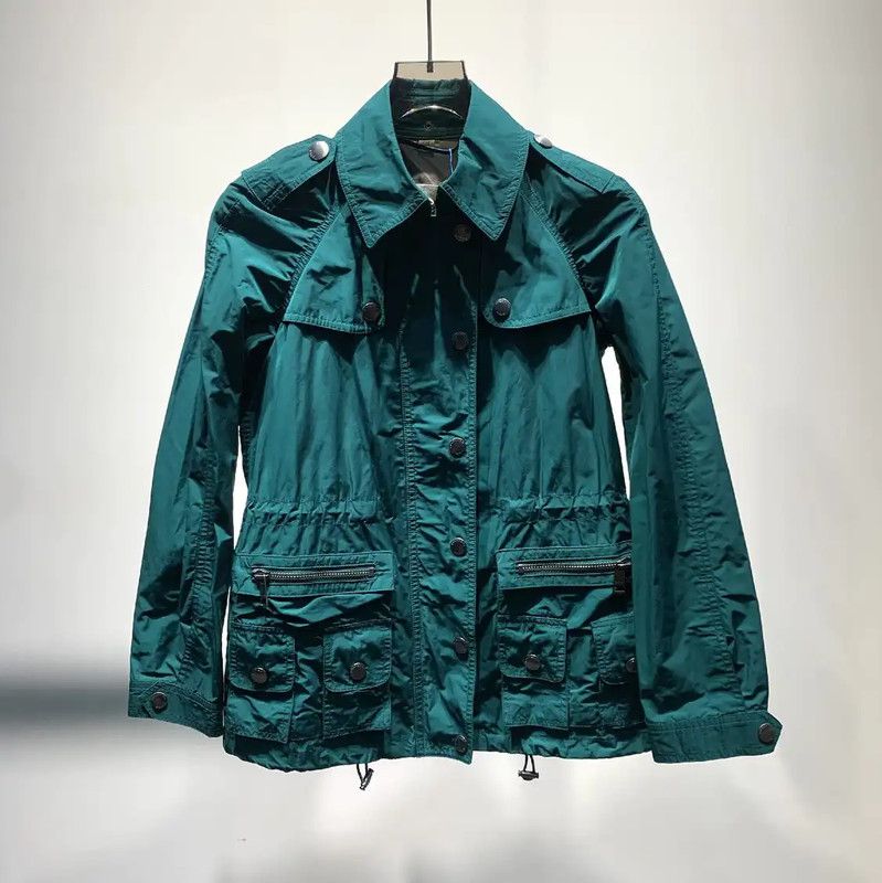 Burberry Burberry Green Cotton Women's Trench Coat Size ONE SIZE - 1 Thumbnail