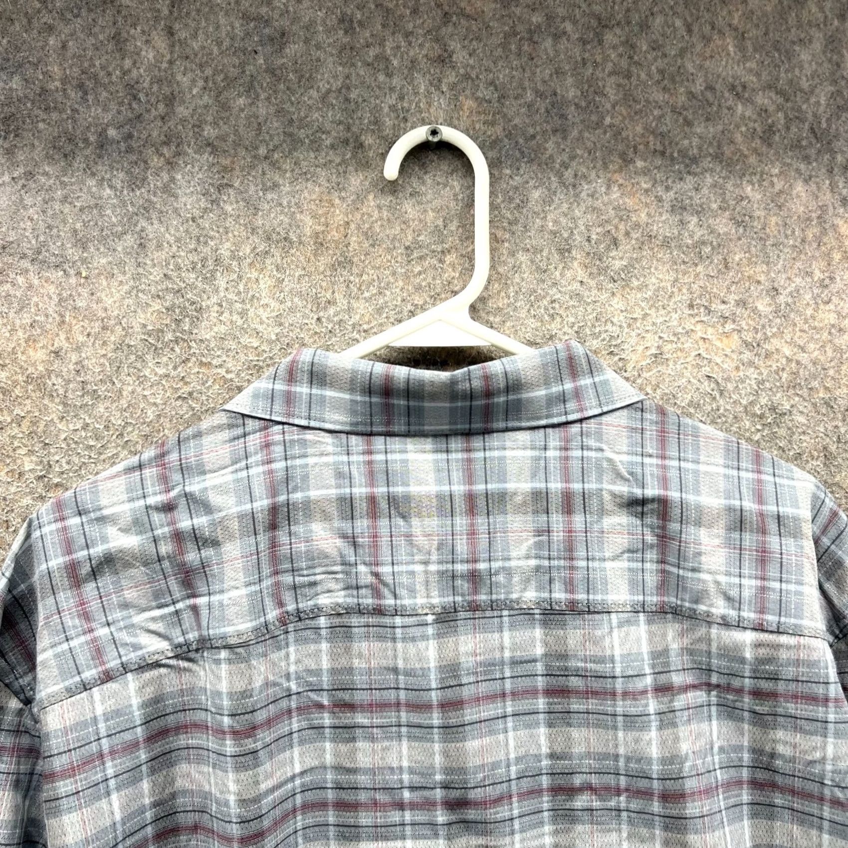 Calvin Klein Calvin Klein Dress Shirt Mens XL Button-Down Oxford Plaid Cotton Grey Blue Shirt Size 46R - 6 Thumbnail