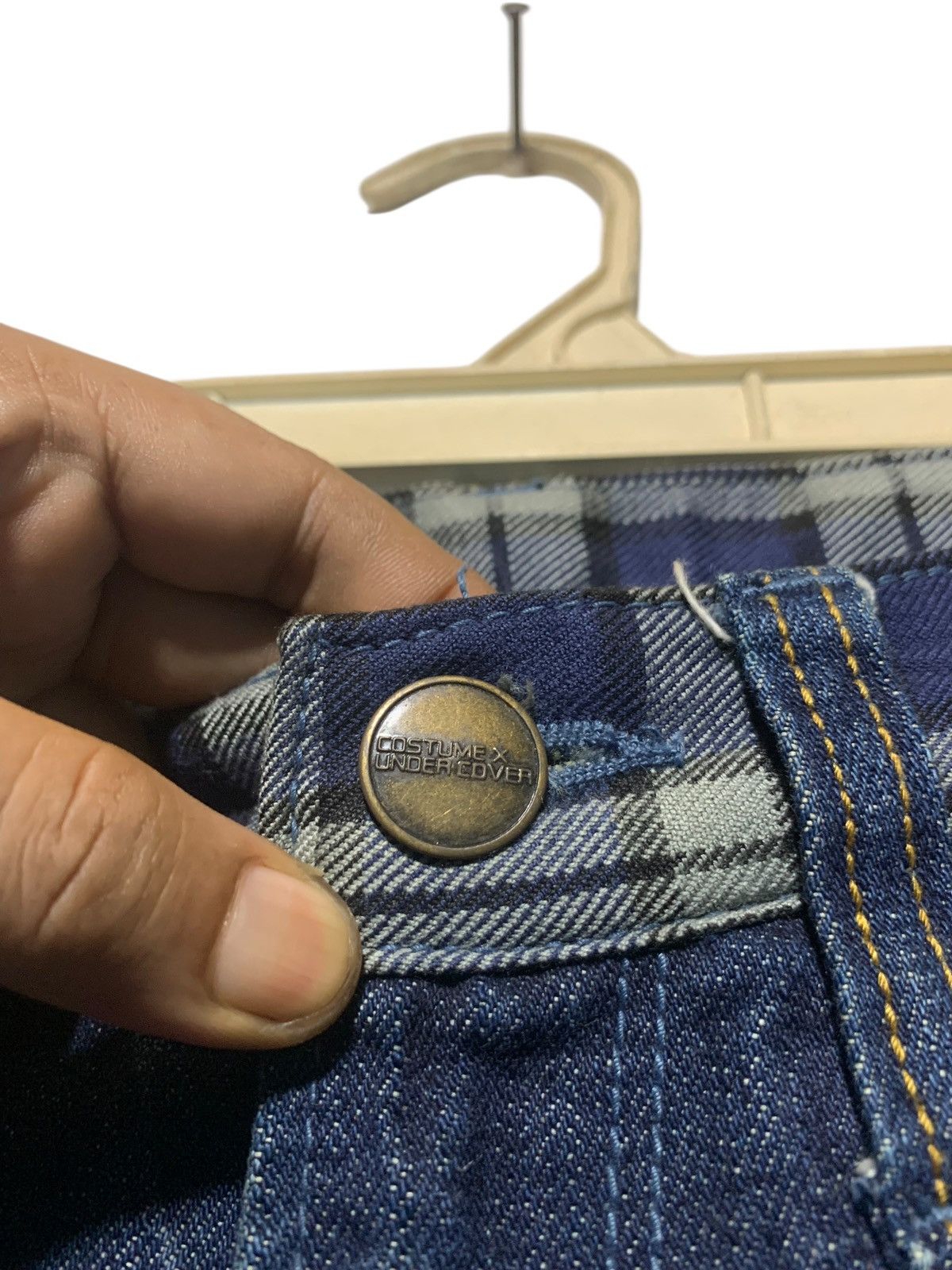 Undercover × Vintage Costume x Undercover distressed check waist jeans Size US 31 - 5 Thumbnail