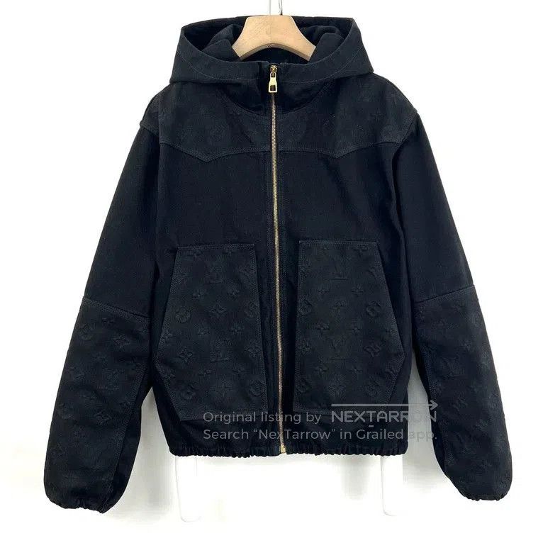 Louis Vuitton Louis Vuitton Black Embossed Denim Jacket. Size US L / EU 52-54 / 3 - 2 Thumbnail