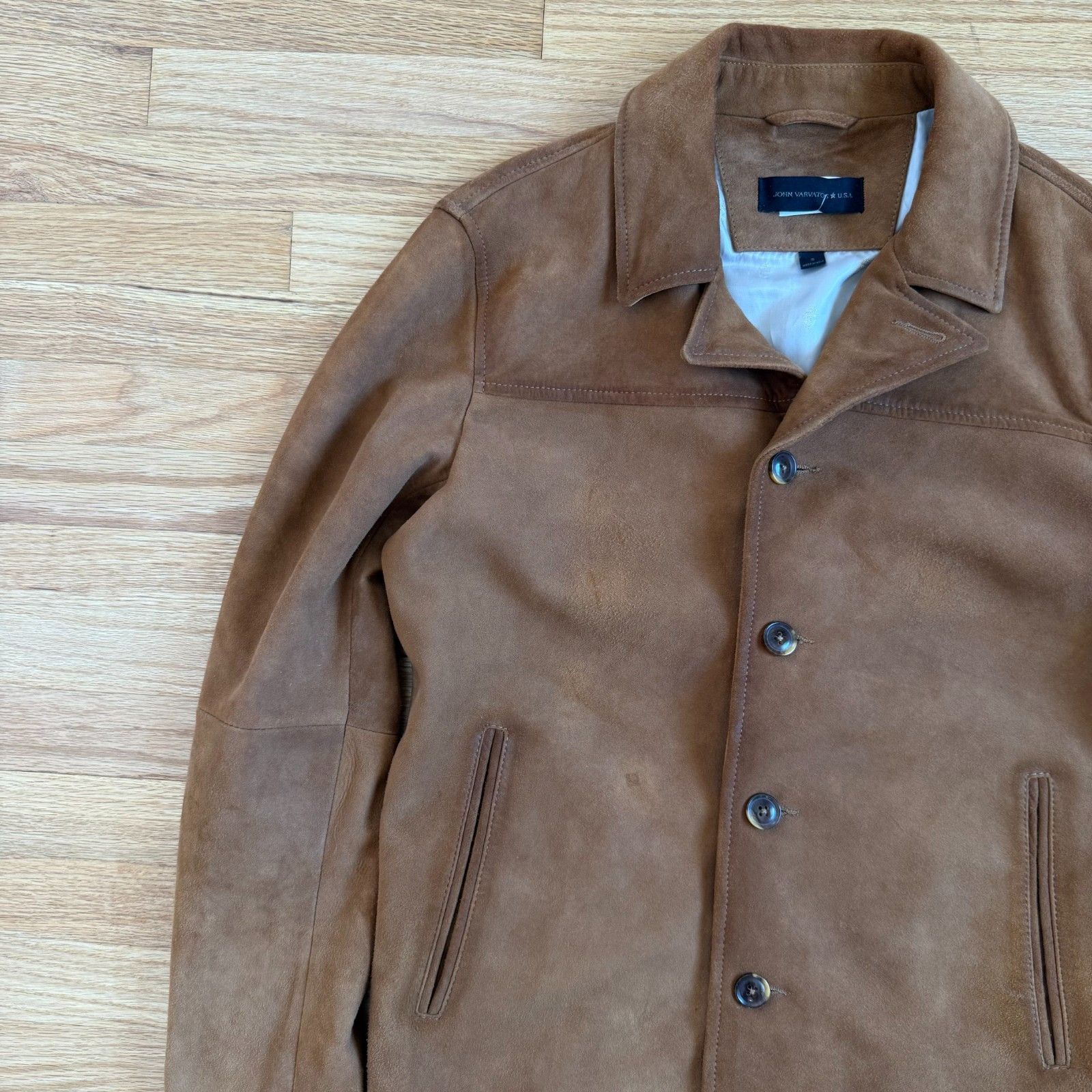 John Varvatos John Varvatos Sundance Brown Sheep Skin Suede Leather Jacket Size US S / EU 44-46 / 1 - 13 Thumbnail