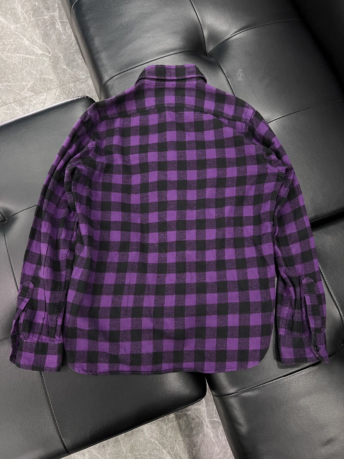 Bape A Bathing Ape OG 2000s Purple & Black Plaid Flannel Shirt Size US S / EU 44-46 / 1 - 2 Thumbnail