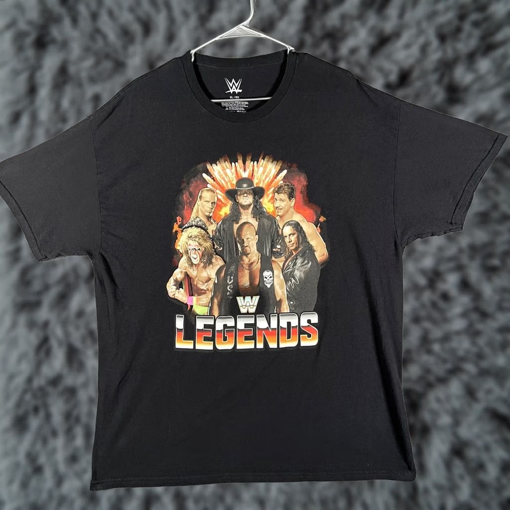 Vintage WWE Legends Shirt Mens XL Black Wrestling Graphic Tee Size US XL / EU 56 / 4 - 1 Thumbnail
