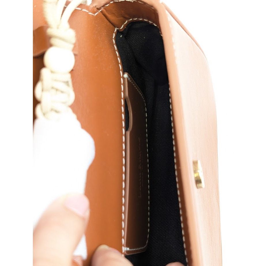 Palm Angels o1rshd1 Q: 2/Size: OS / Beads Strap Crash Bag in Brown/White Size ONE SIZE - 14 Thumbnail