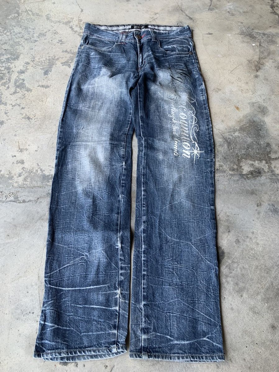 Skull Jeans by an Alchemist Skull bones jean lightning design. Size US 31 - 1 Thumbnail