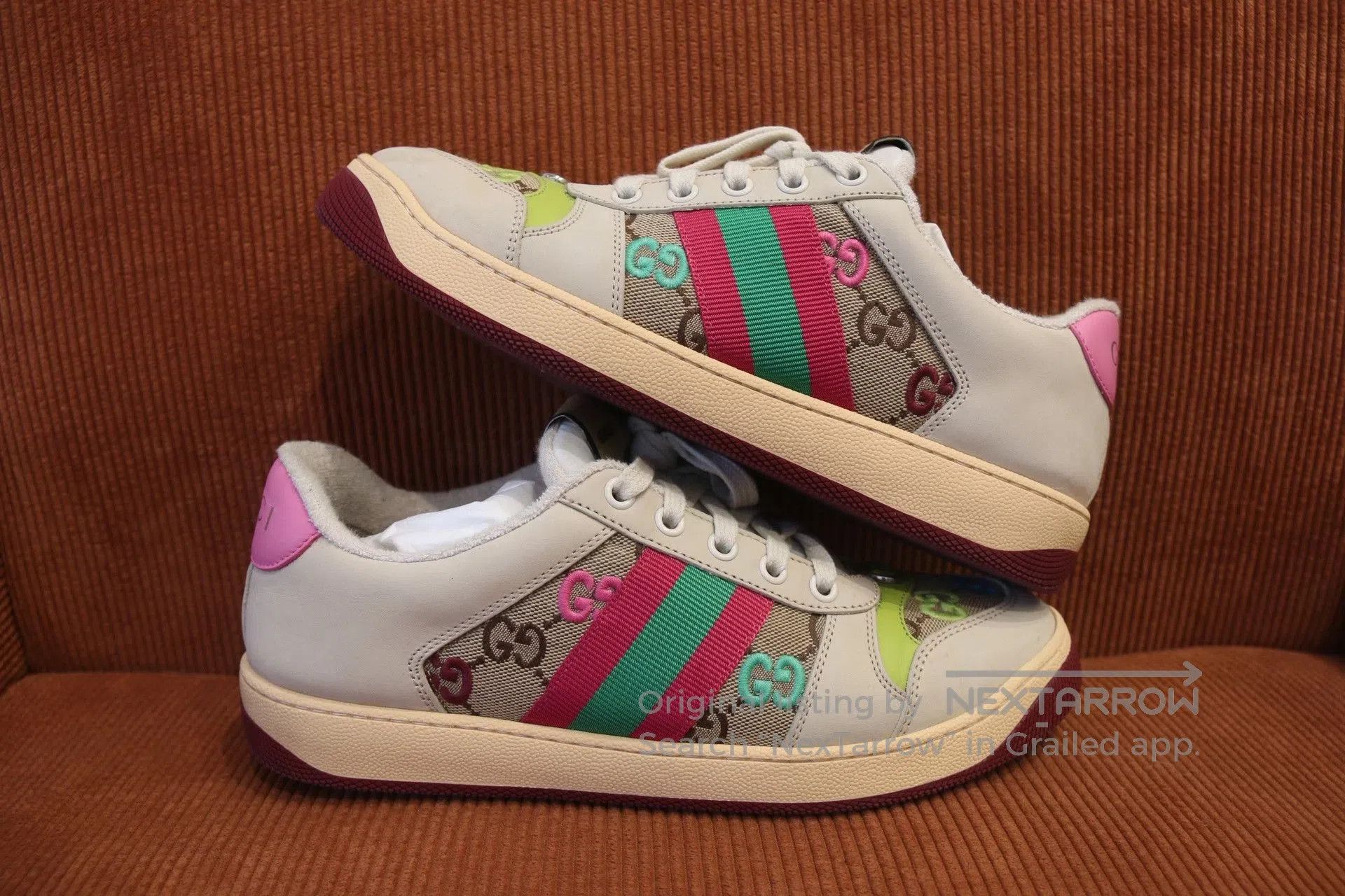 Gucci Gucci Screener Enamel Double G Low-Top Sneakers. Size US 7.5 / IT 37.5 - 3 Thumbnail