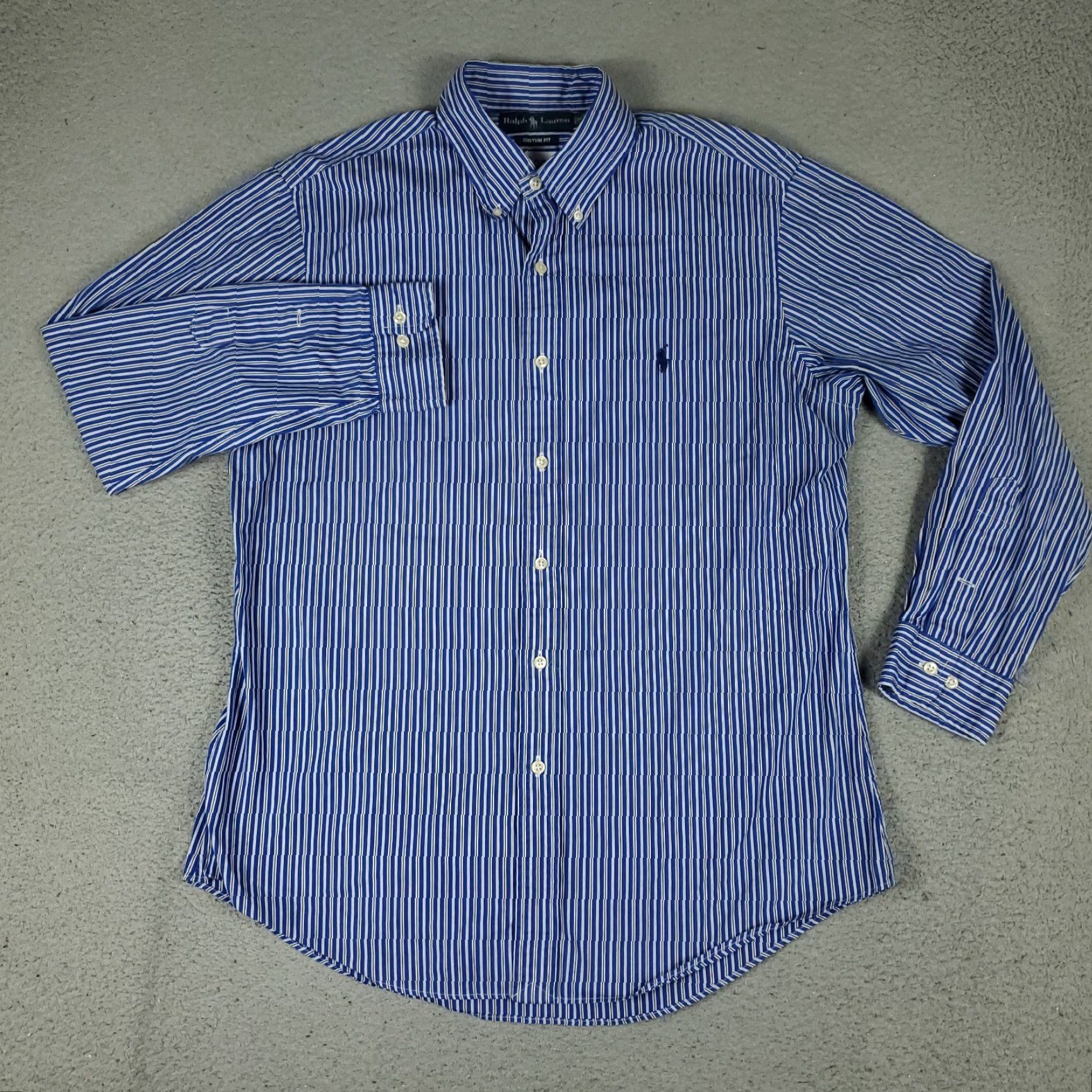 Ralph Lauren Ralph Lauren Shirt Mens 16 Blue Striped Pony Dress Button Up Long Sleeve Shirt Size 42R - 3 Thumbnail