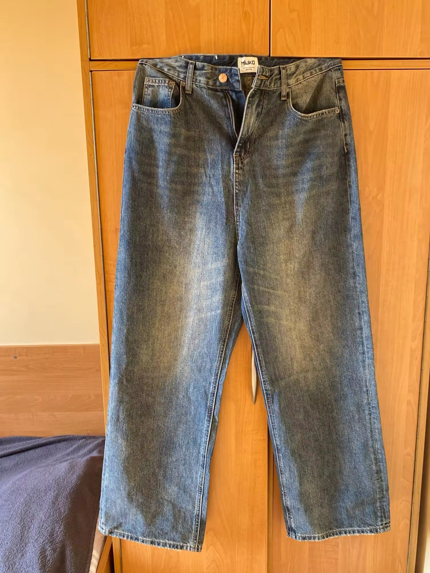 Japanese Brand × Vintage Washed Blue Baggy Jeans Size US 32 / EU 48 - 9 Thumbnail