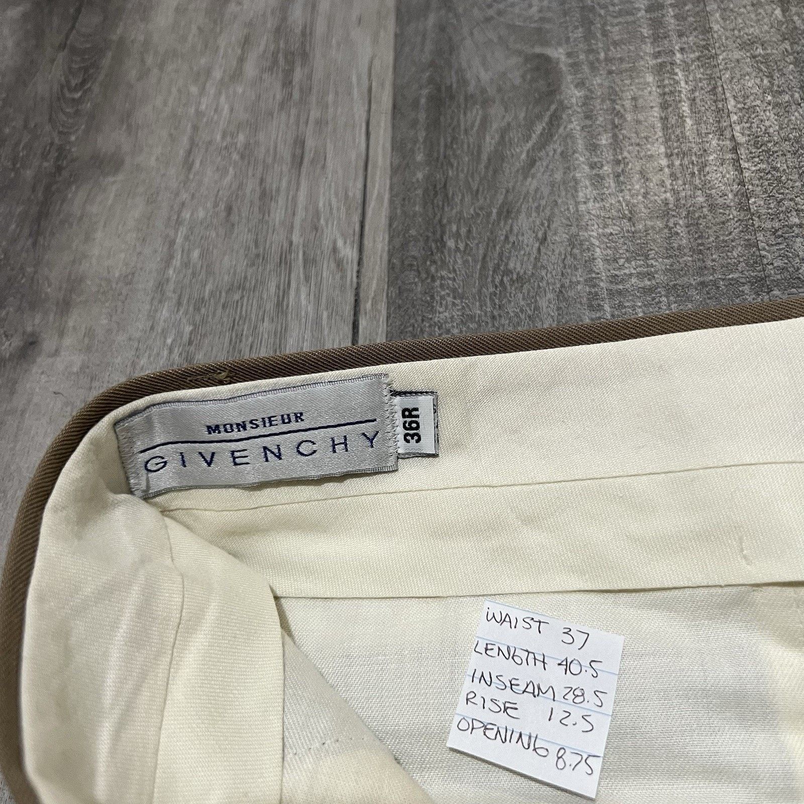 Givenchy VTG Givenchy Monsieur Pants 36R Beige Wide Dress Trouser USA Size US 36 / EU 52 - 6 Thumbnail
