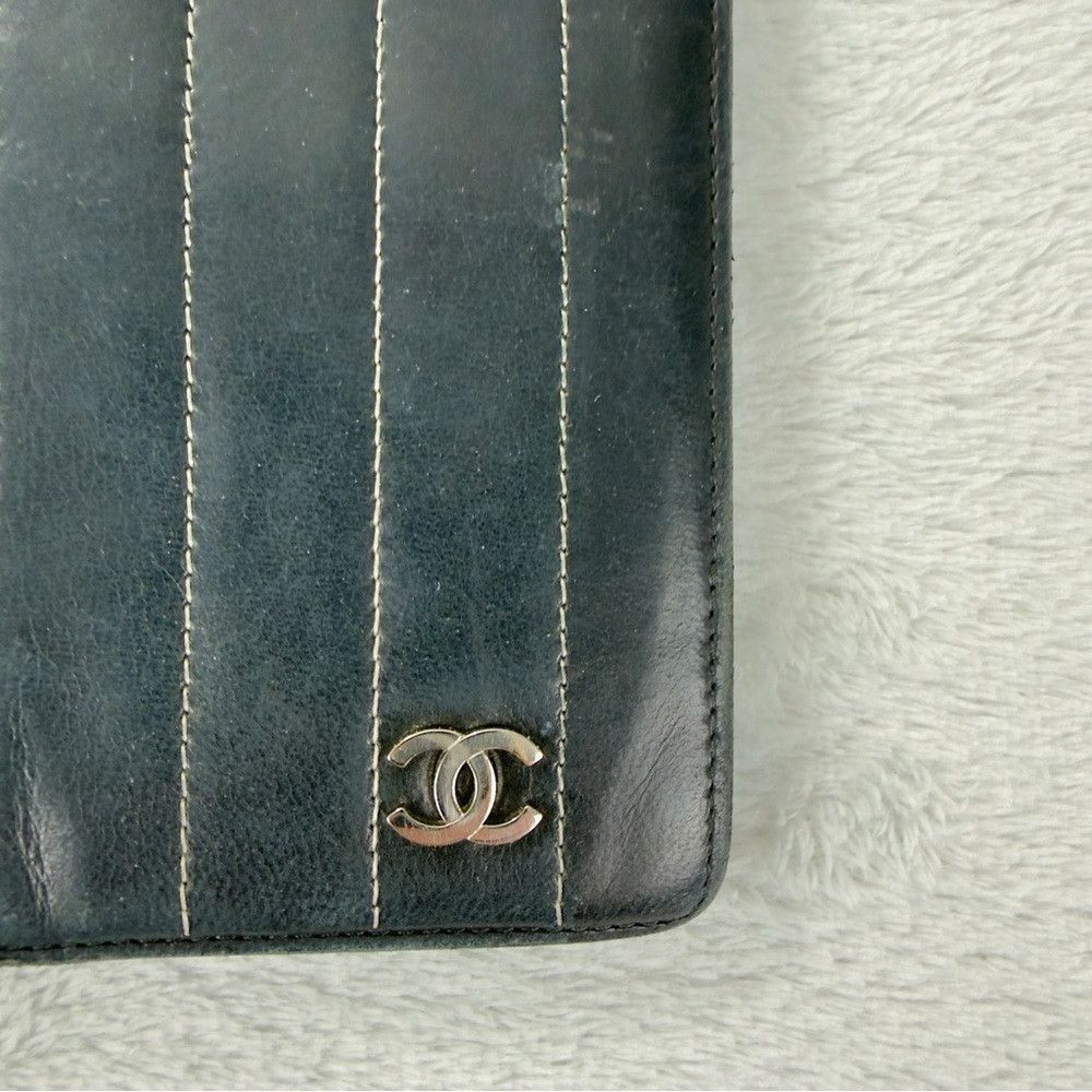 Chanel Chanel CC Long Bifold Black Leather Wallet Embroidered Size ONE SIZE - 9 Thumbnail