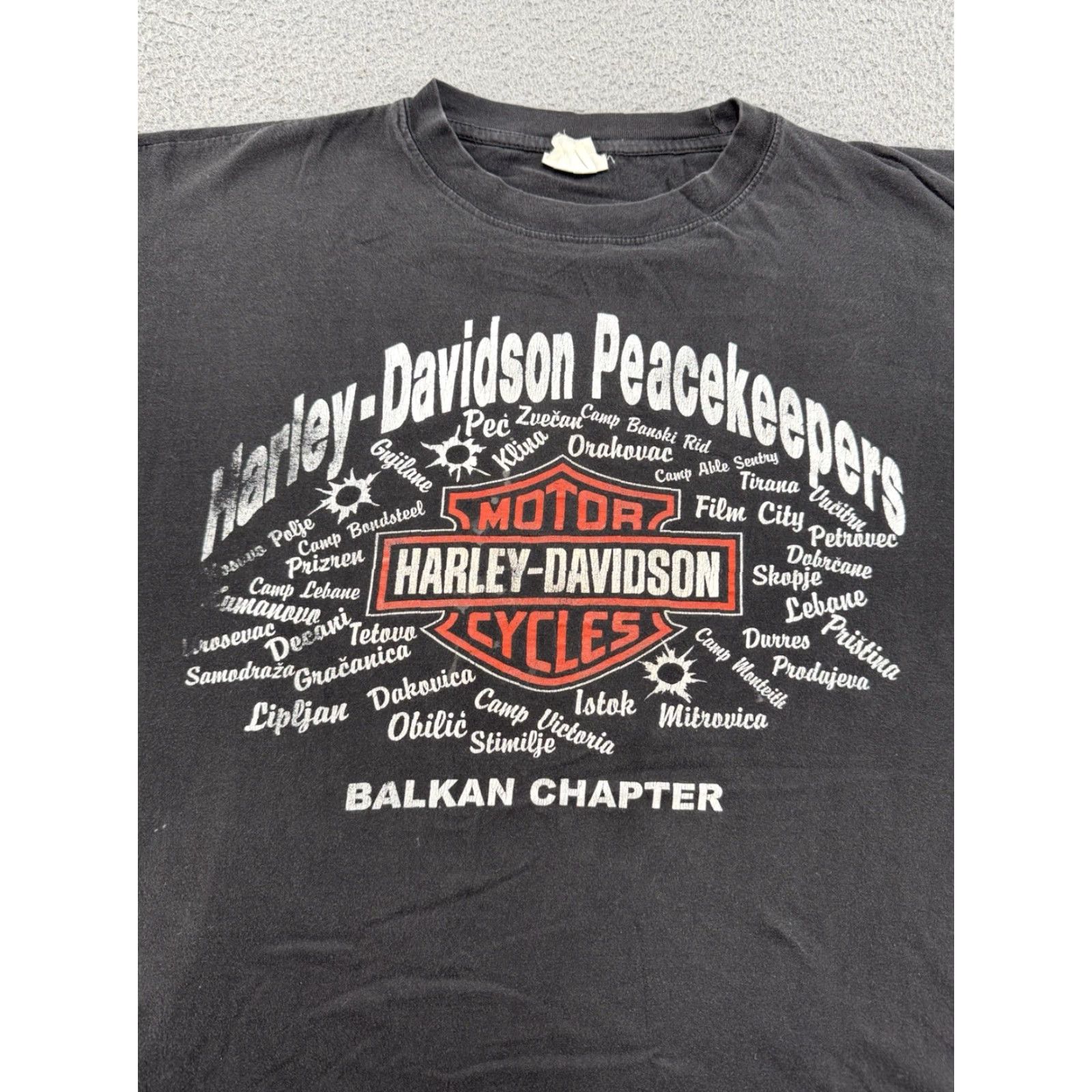 Harley Davidson VINTAGE Harley Davidson Peacekeepers Graphic Biker T-Shirt 2XL Black Cotton Men 90s Crew Neck Short Sleeve Double-Sided Mens Size US XXL / EU 58 / 5 - 2 Thumbnail