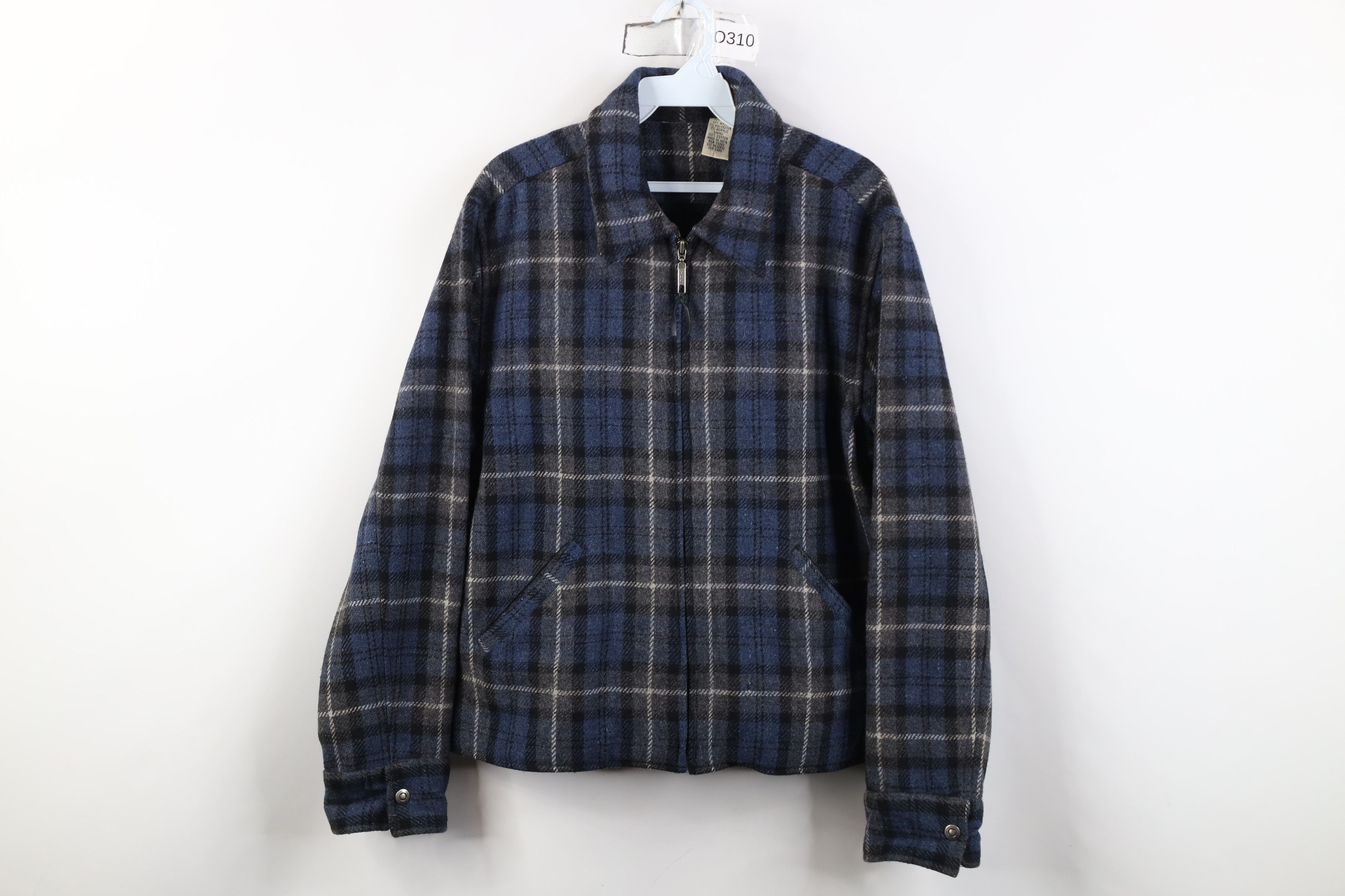 Vintage Vintage 90s Streetwear Blend Buckle Back Bomber Jacket Plaid Size L / US 10 / IT 46 - 1 Thumbnail