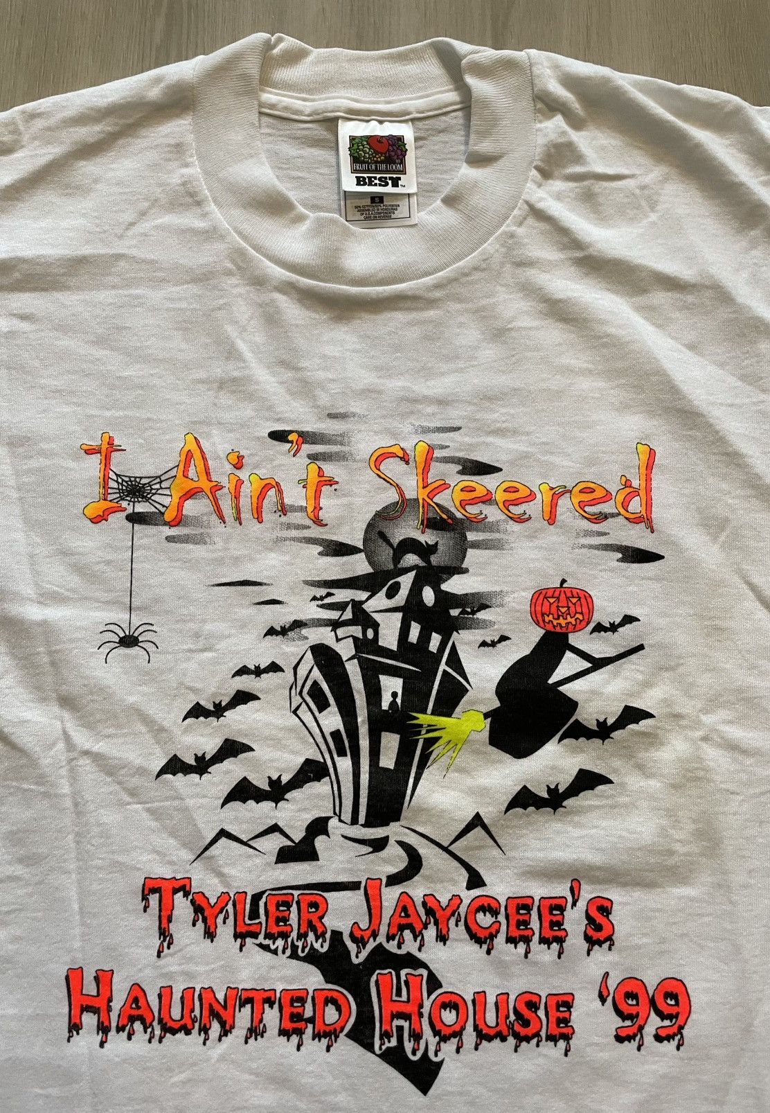 Vintage Vintage 90s Hounted House Tee I Ain’t Skeered Sz Small Size US S / EU 44-46 / 1 - 1 Thumbnail