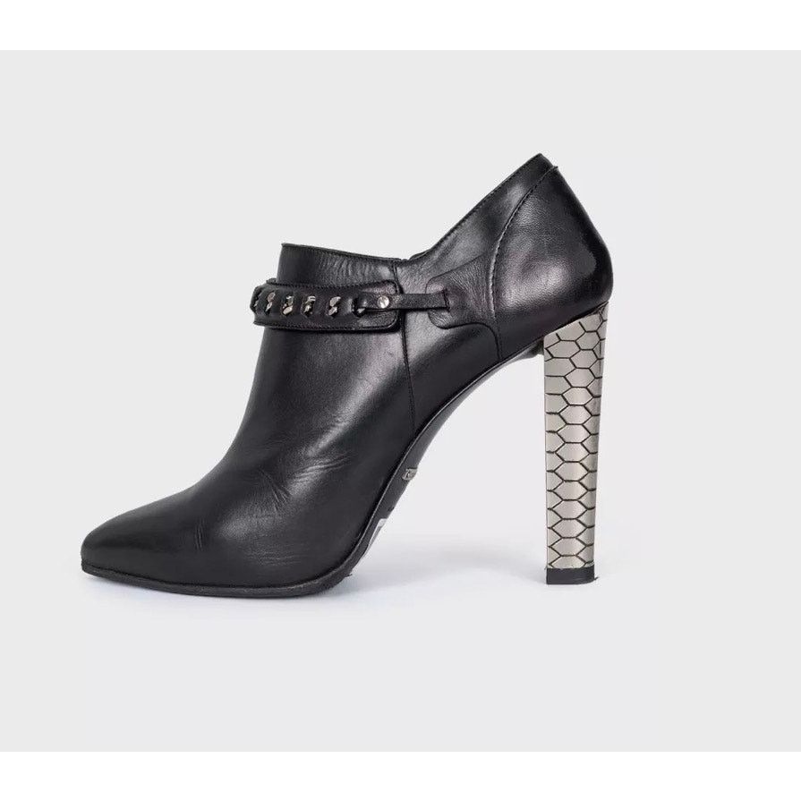 Roberto Cavalli Roberto Cavalli Black Leather Ankle Boots sz.40 Size US 10 / IT 40 - 1 Thumbnail