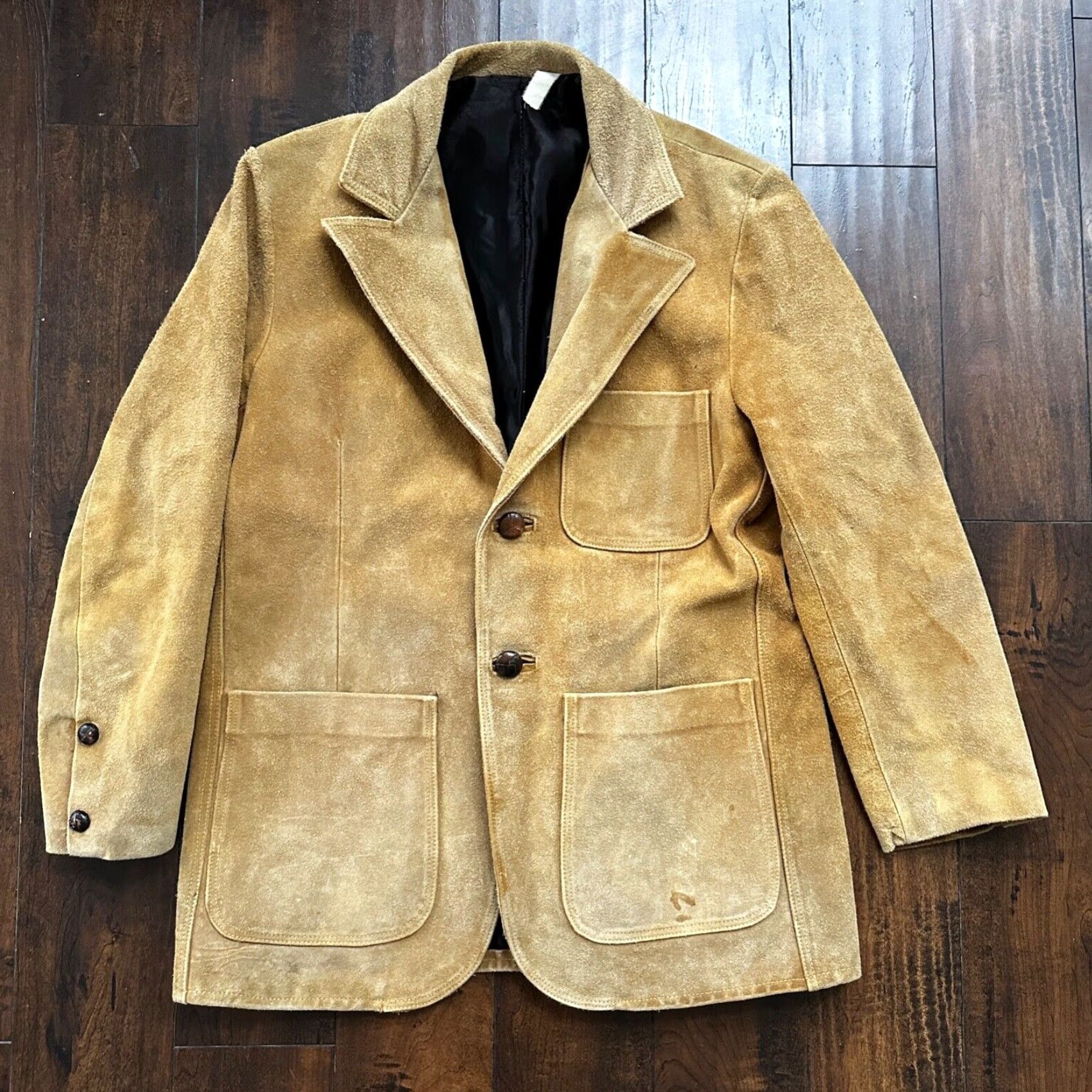 Vintage VINTAGE 1960s Western Leather Suede Coat Jacket Men 44 Brown Hippie Rockabilly 60s 70s Size US S / EU 44-46 / 1 - 2 Thumbnail