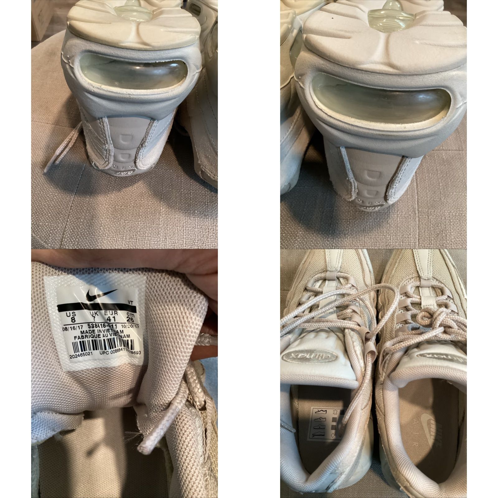 Nike Nike Air Max 95 PRM White Light Bone Sneaker Men Size 8 Multicolor 2017 Nike Air Max Size US 7 / EU 40 - 8 Thumbnail