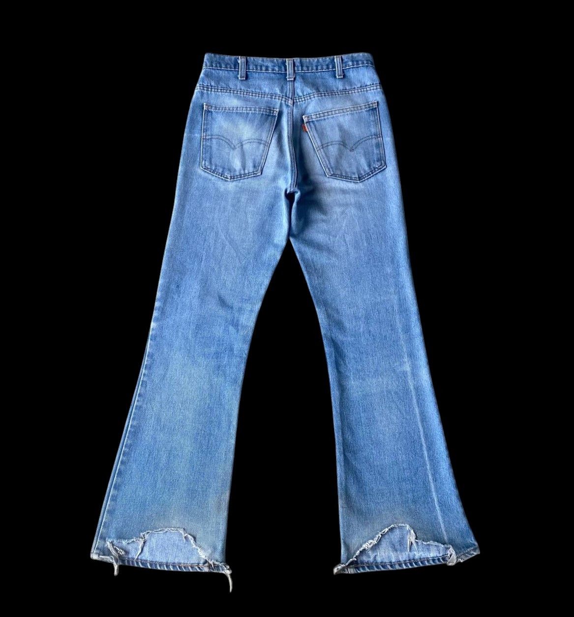 Levi's Vintage Clothing RARE 1970S LEVIS 646 ORANGE TAG FLARED BLUE WASH FRAYED HEM Size US 30 / EU 46 - 8 Thumbnail
