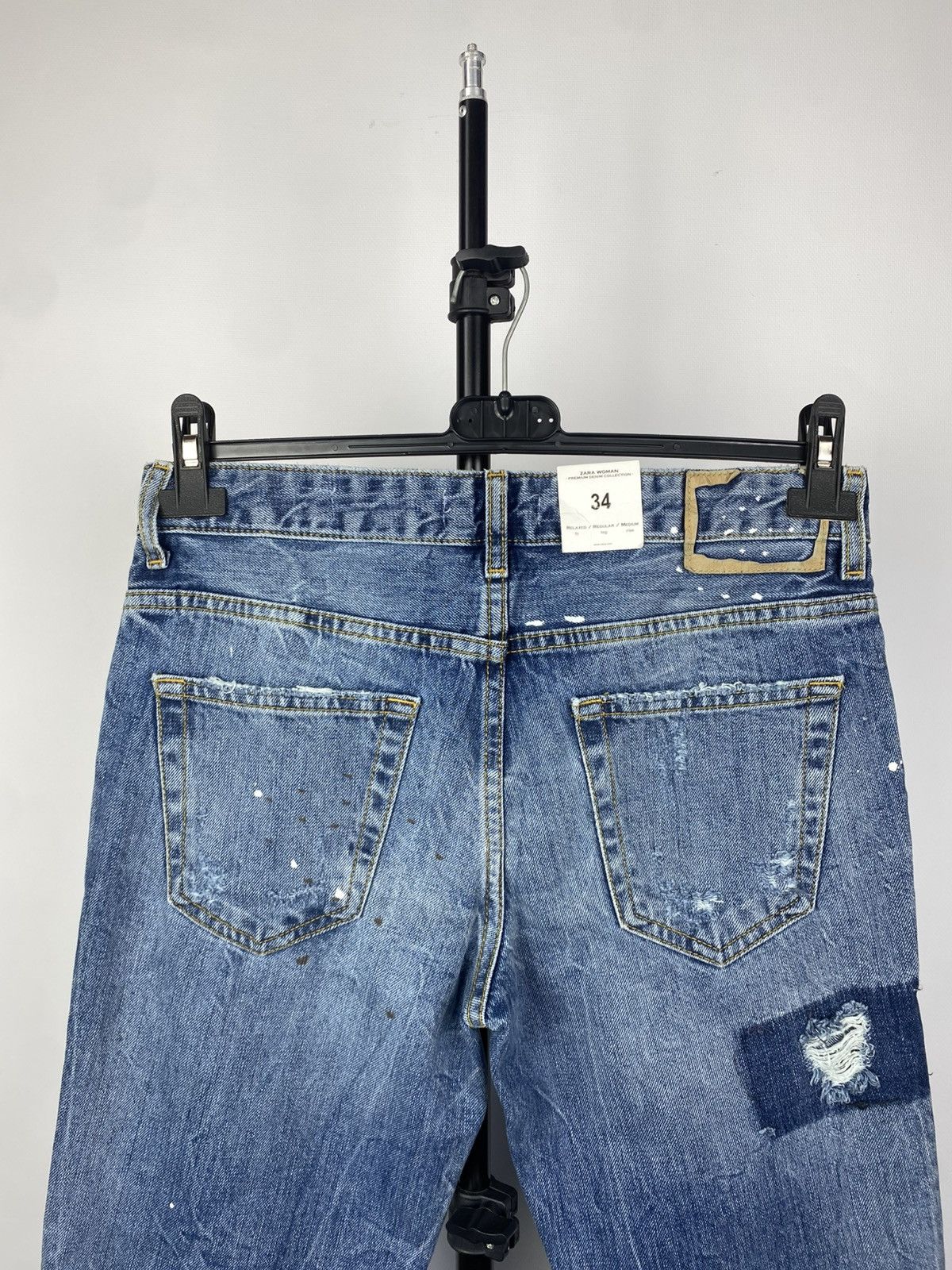 Designer × Japanese Brand × Zara NEW Distressed Zara Blue Jeans Pants Size 26" / US 2 / IT 38 - 5 Thumbnail