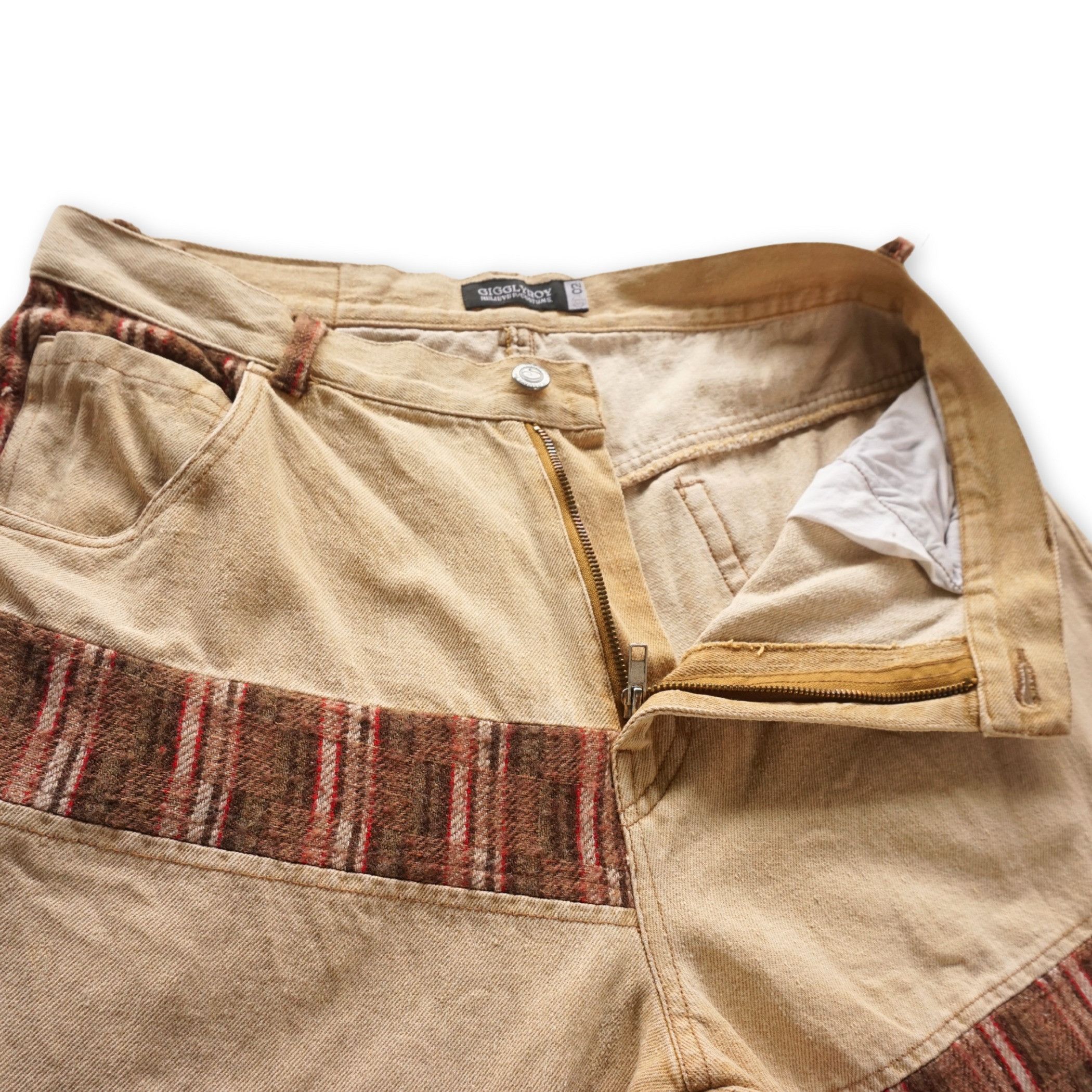 Japanese Brand GIGGLYROY Cotton & Wool Patchwork Jeans Size US 31 - 5 Thumbnail